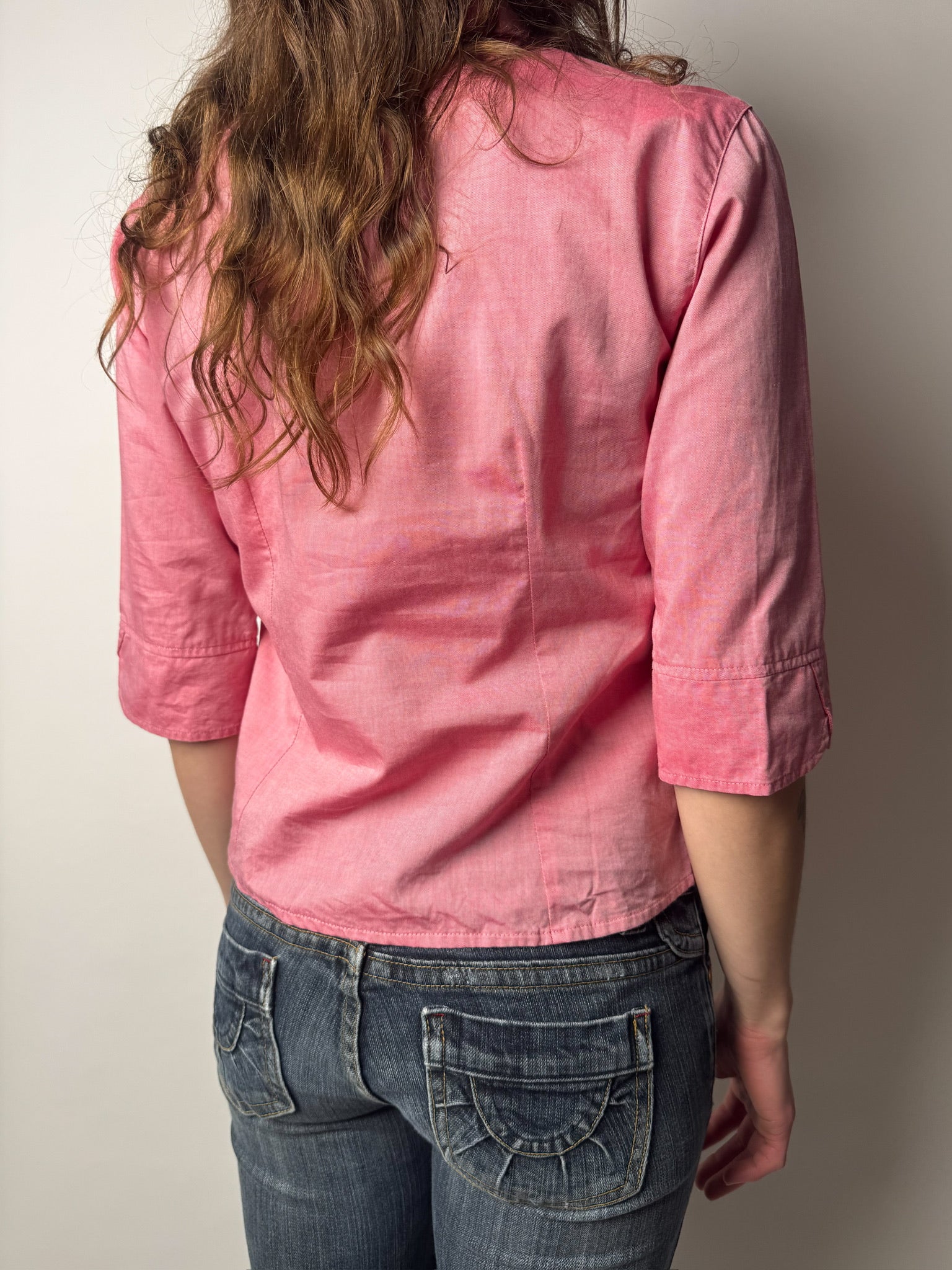 חולצה מכופתרת ורודה (S)