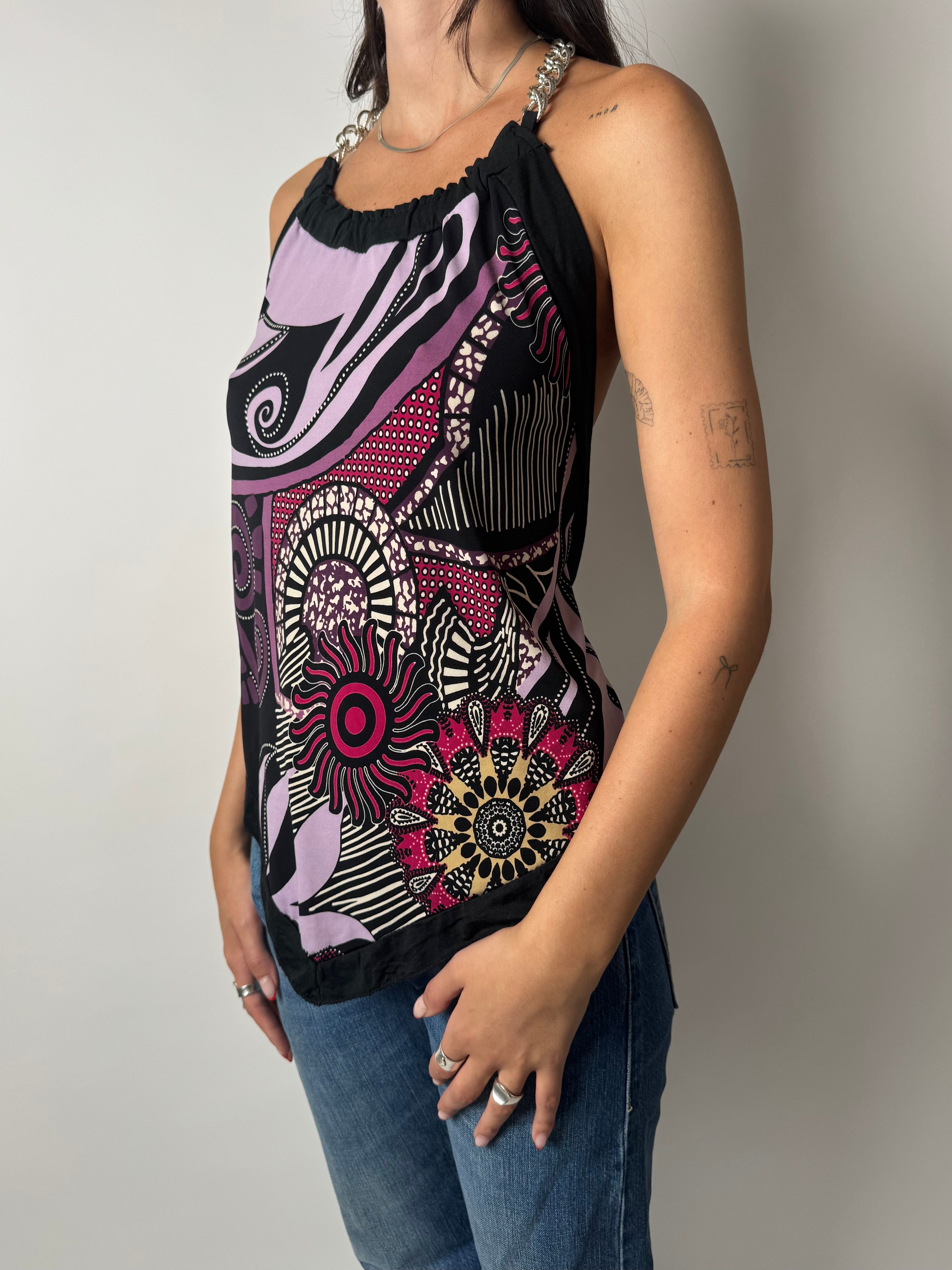 גופיית קולר בהדפס (S-M)