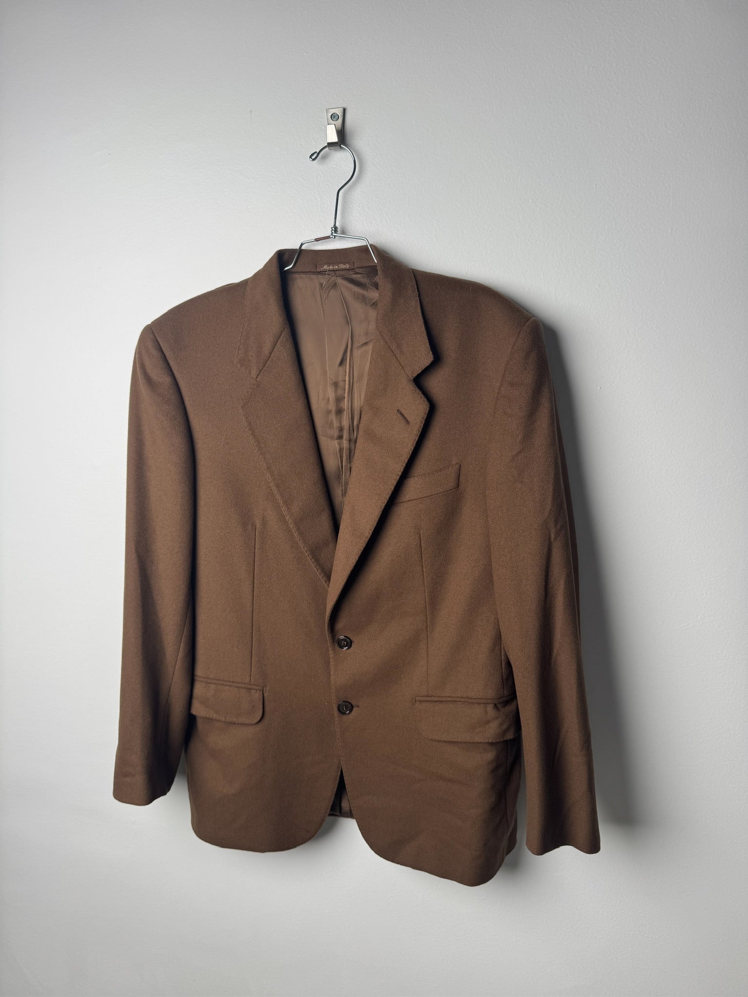 בלייזר חום קשמיר וצמר Pierre Cardin (XL)