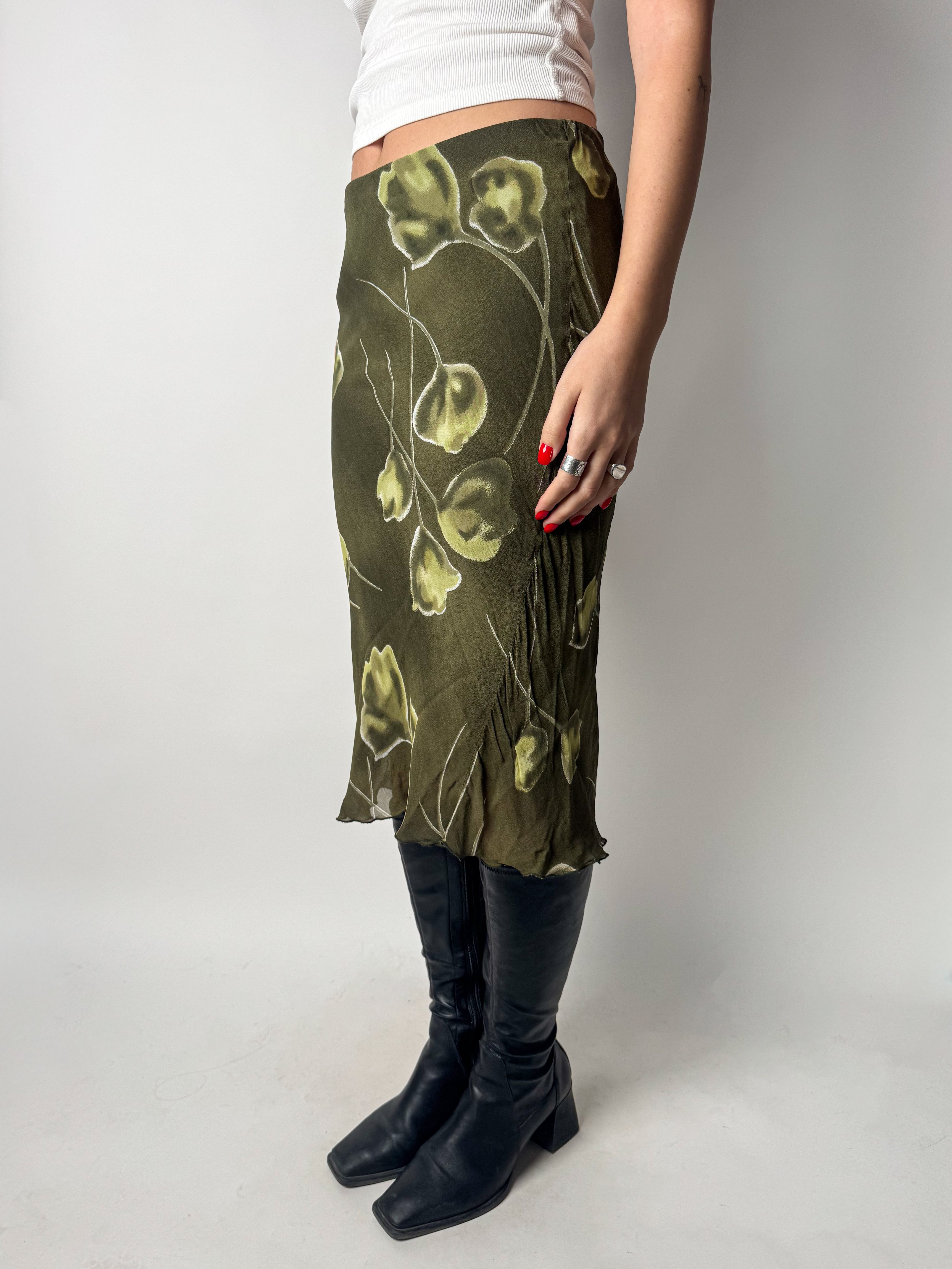 חצאית מש פרחונית ירוקה (36)