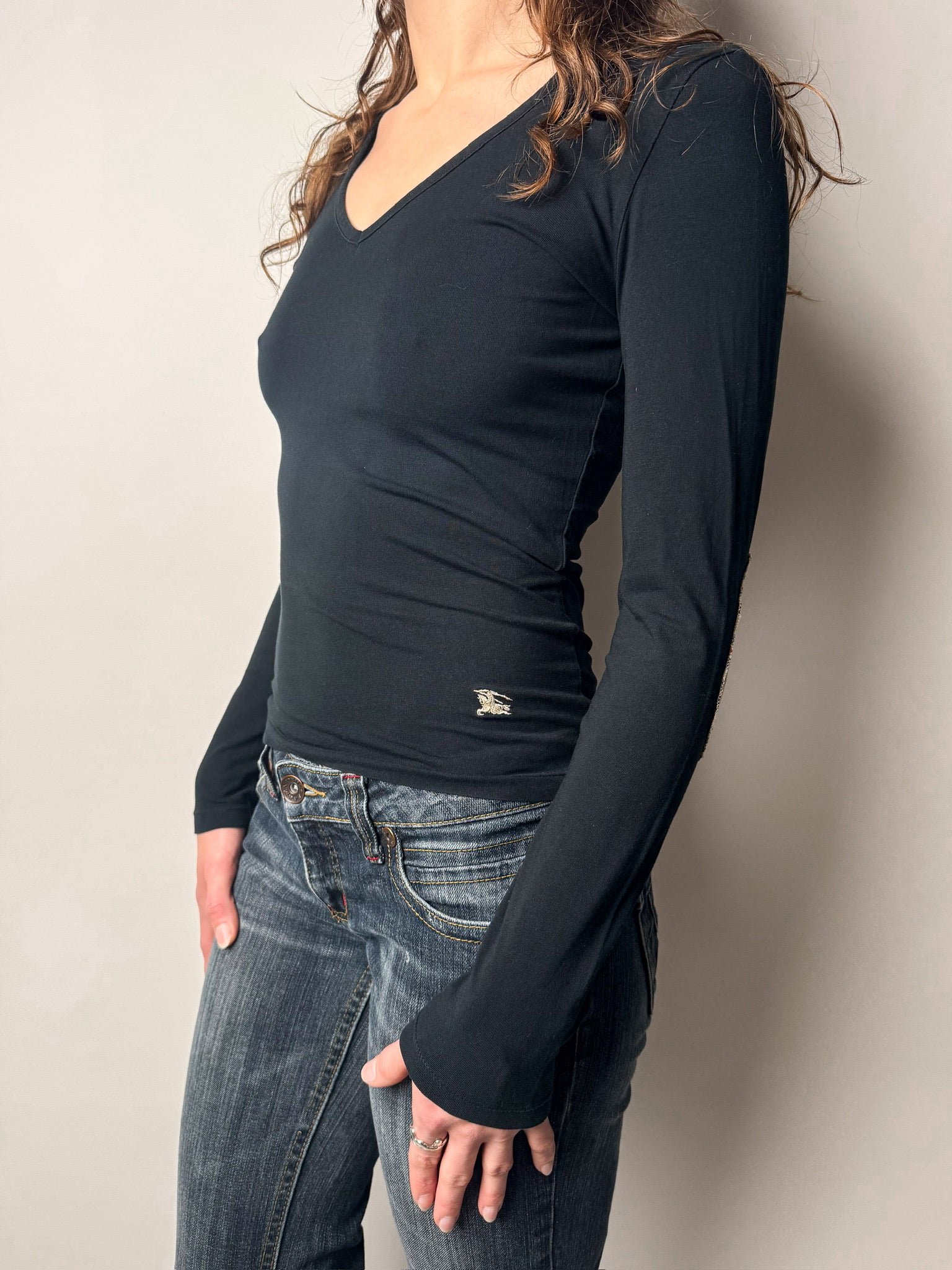 חולצה עם פאץ׳ מרפק Burberry (S)