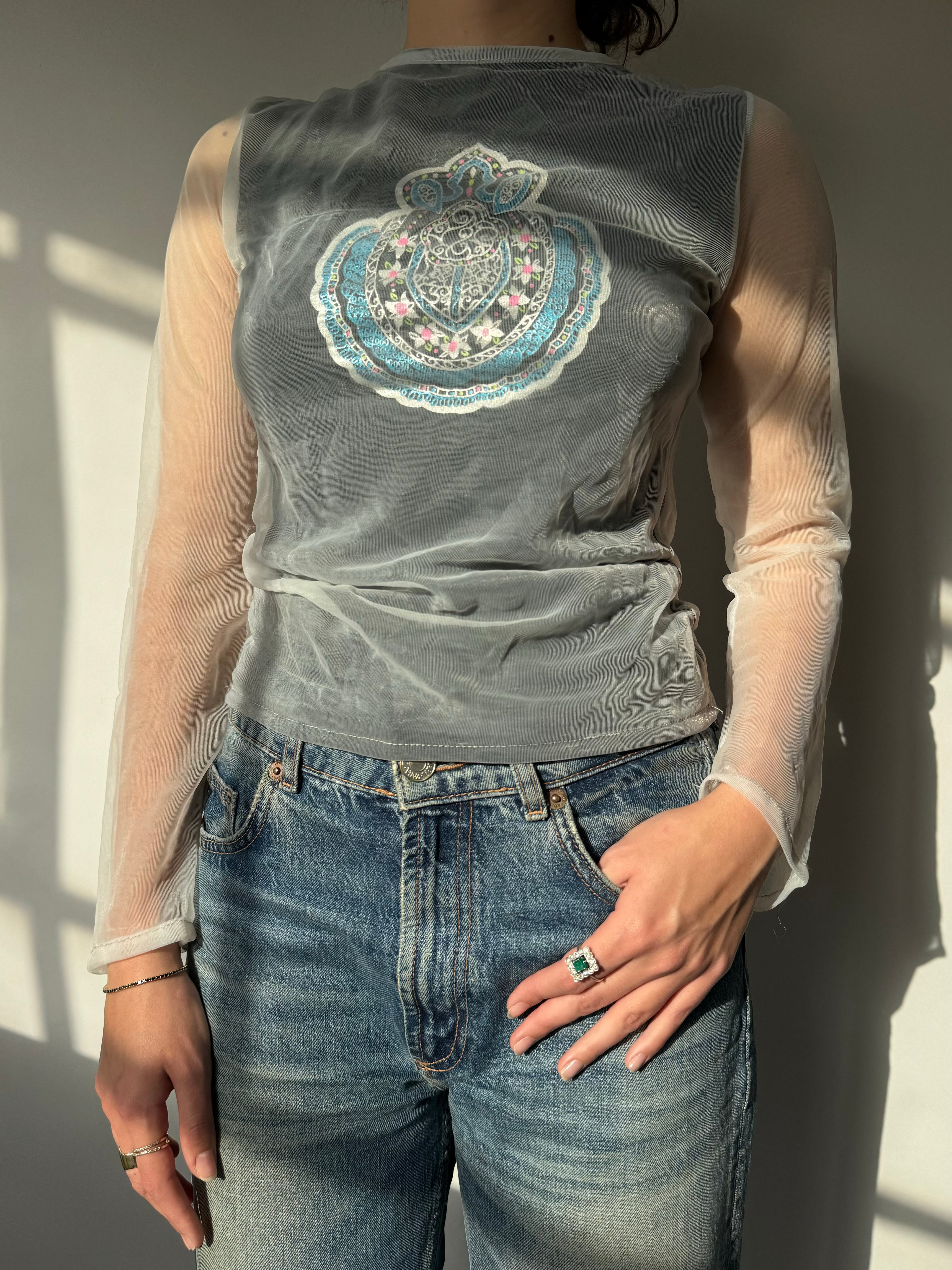 חולצת הדפס דו-שכבתית (S)