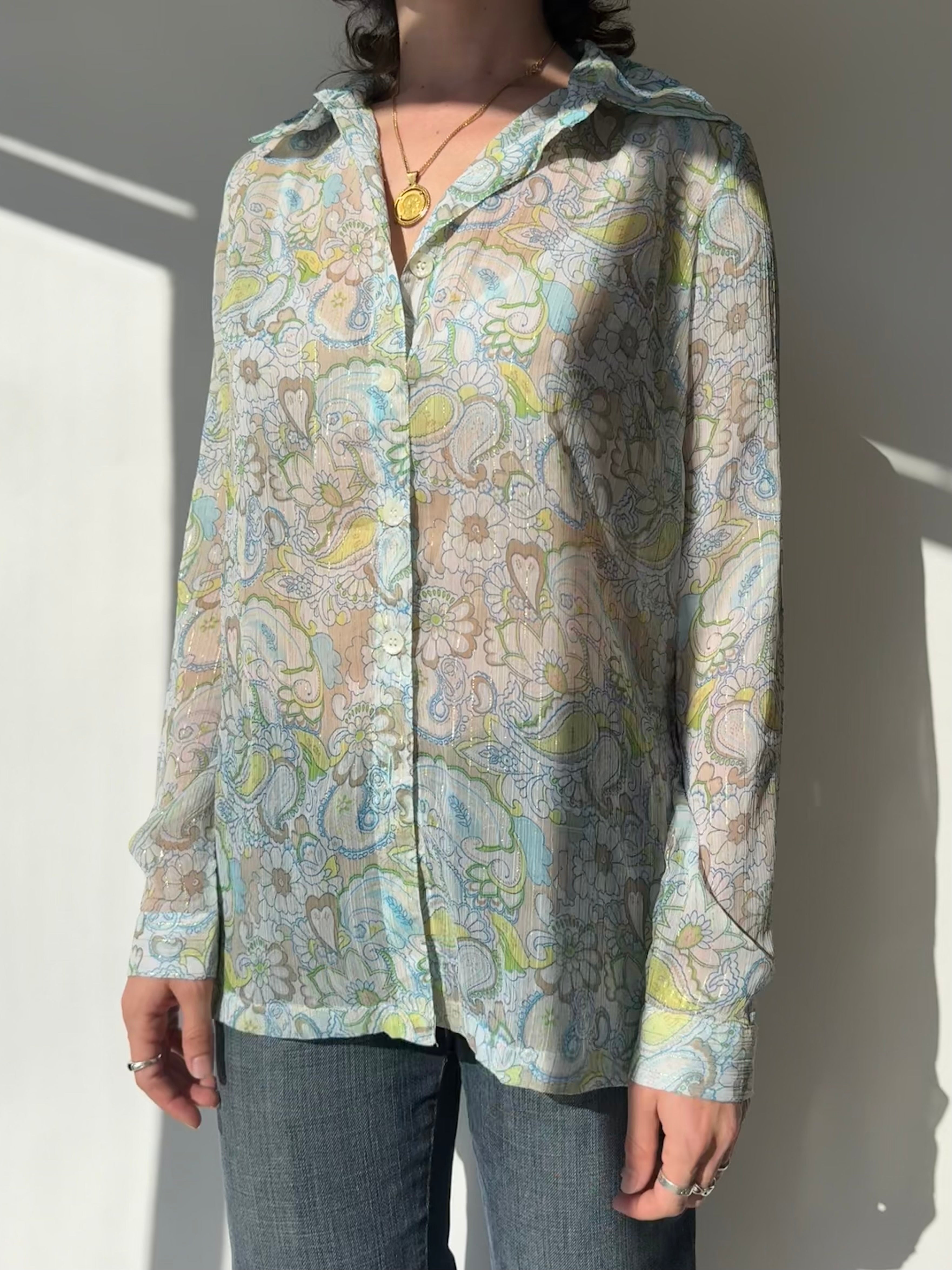 חולצה מכופתרת פרחונית (M)