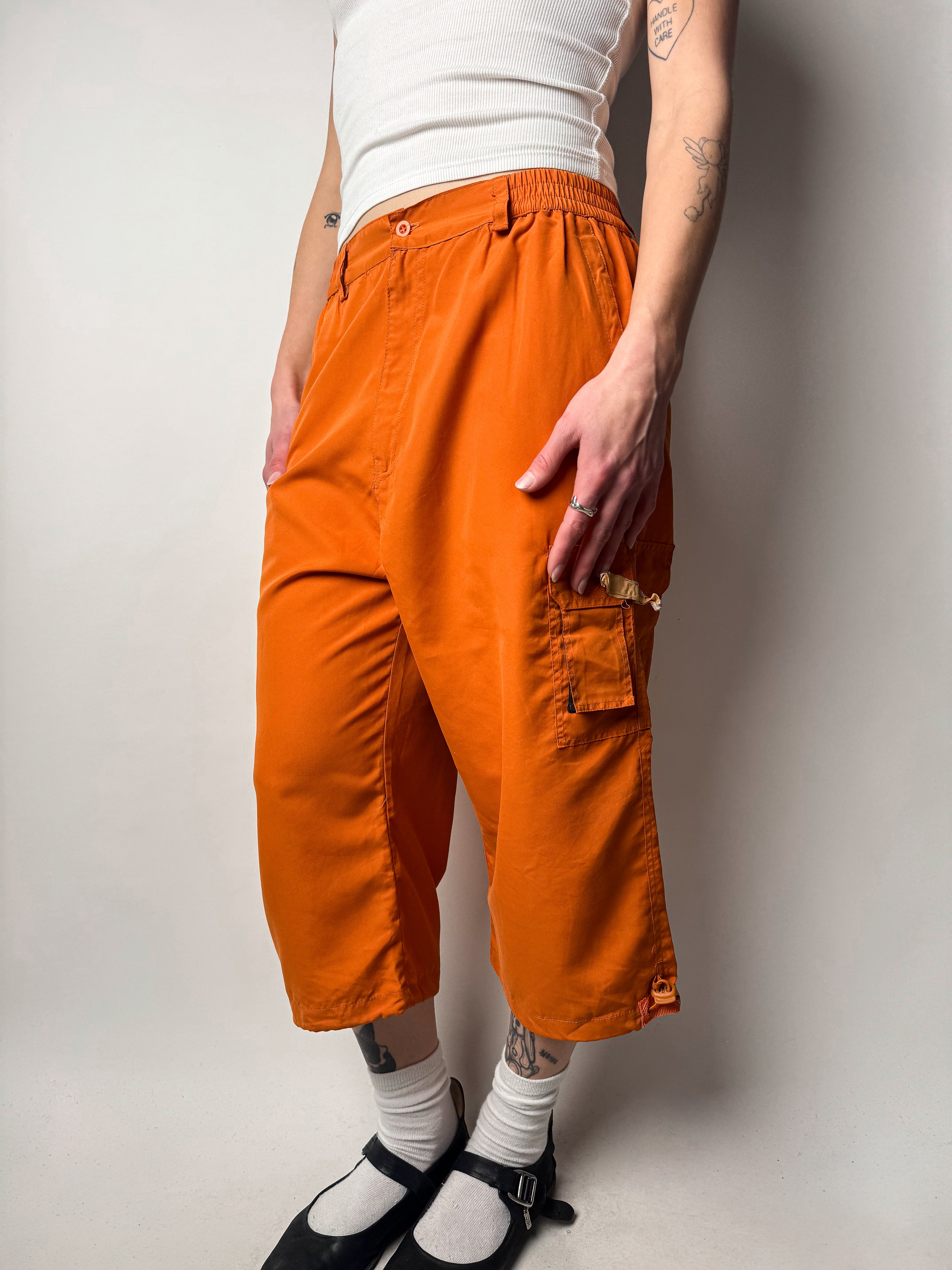 מכנסי דגמ״ח 3/4 כתומים (M)