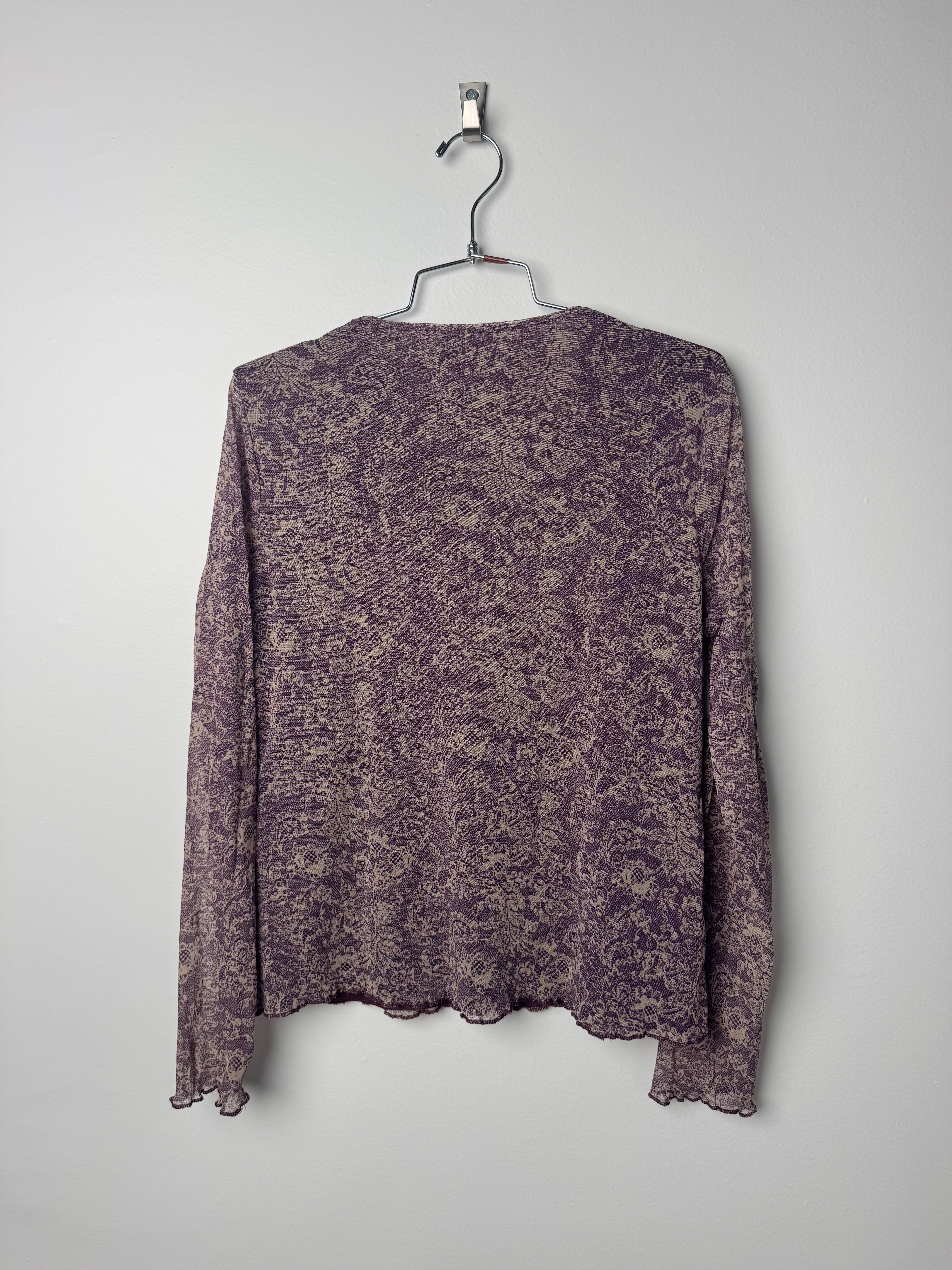 חולצת מש פרחונית סגולה (M-L)