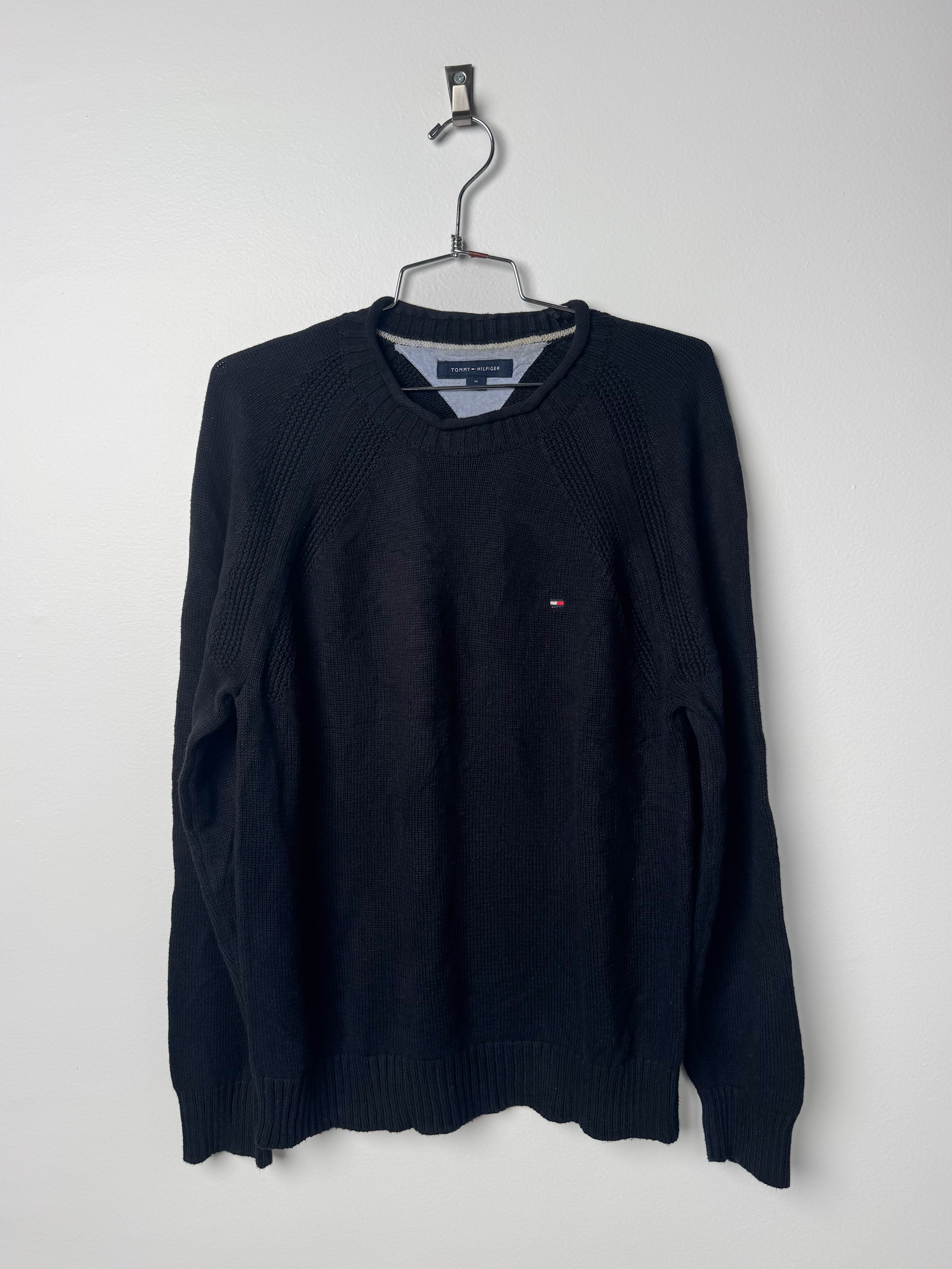 סריג כותנה שחור Tommy Hilfiger (M)