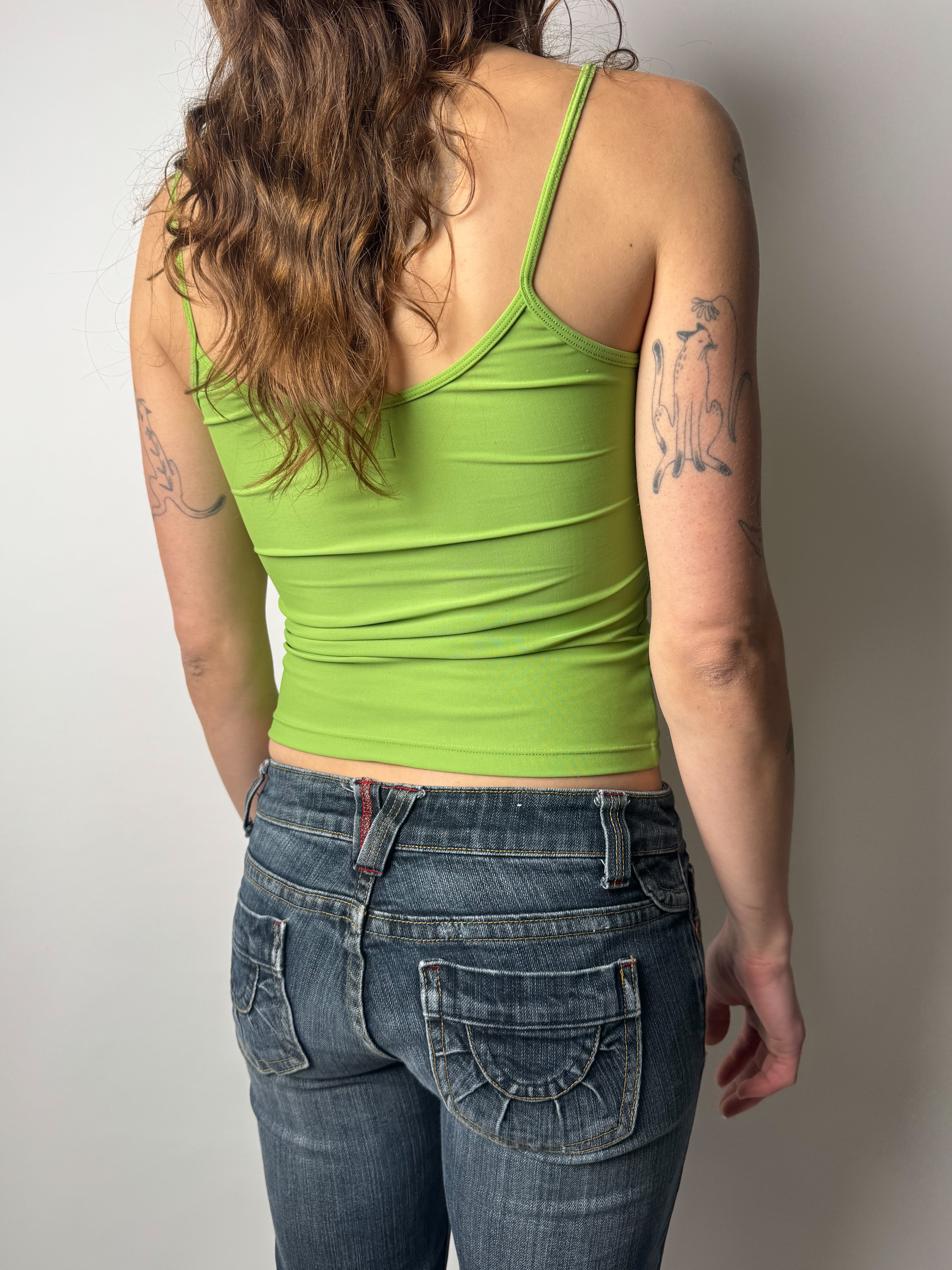 גופיה ירוקה פרחים (XS)