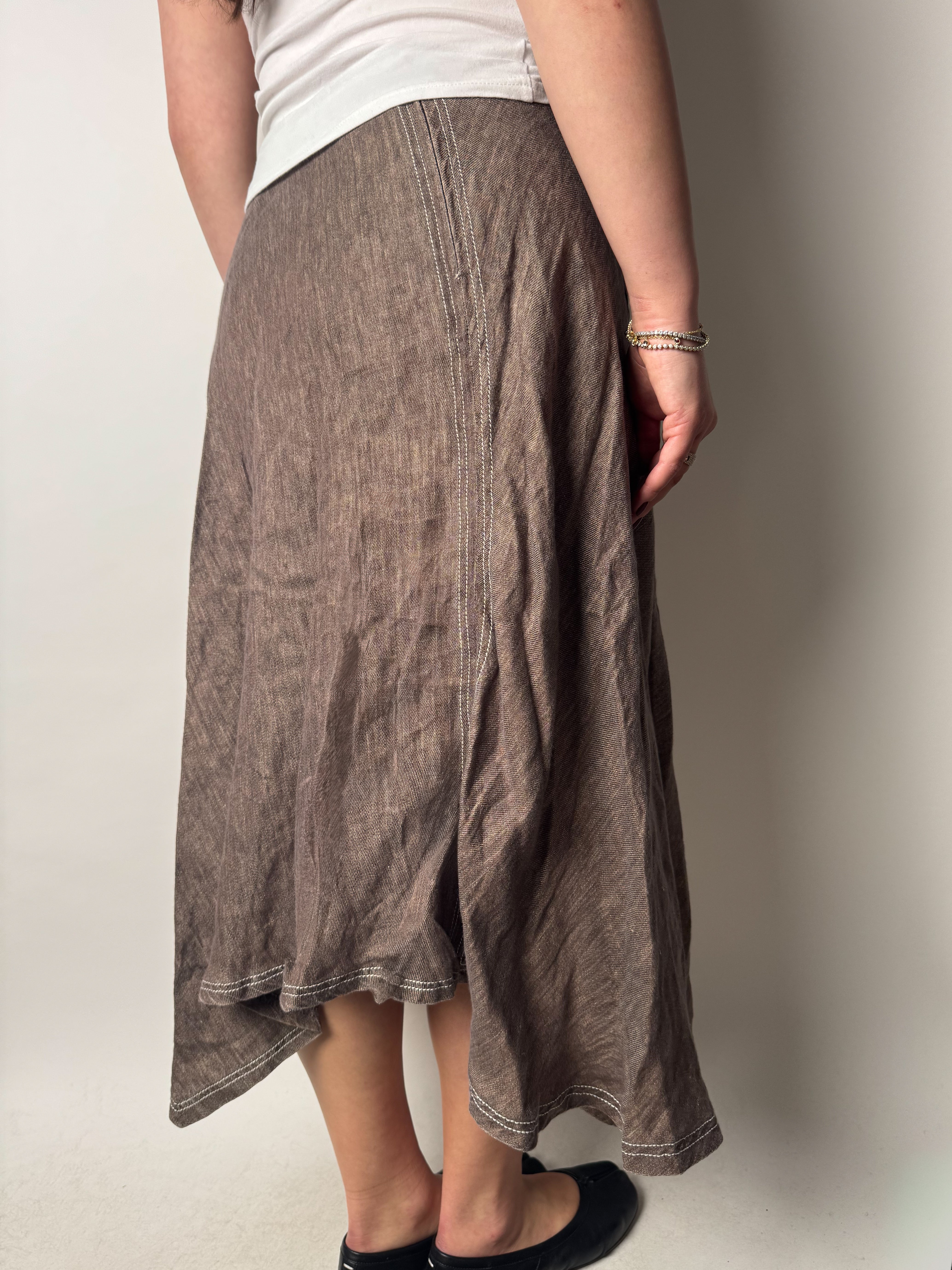 חצאית כותנה א-סימטרית (M)