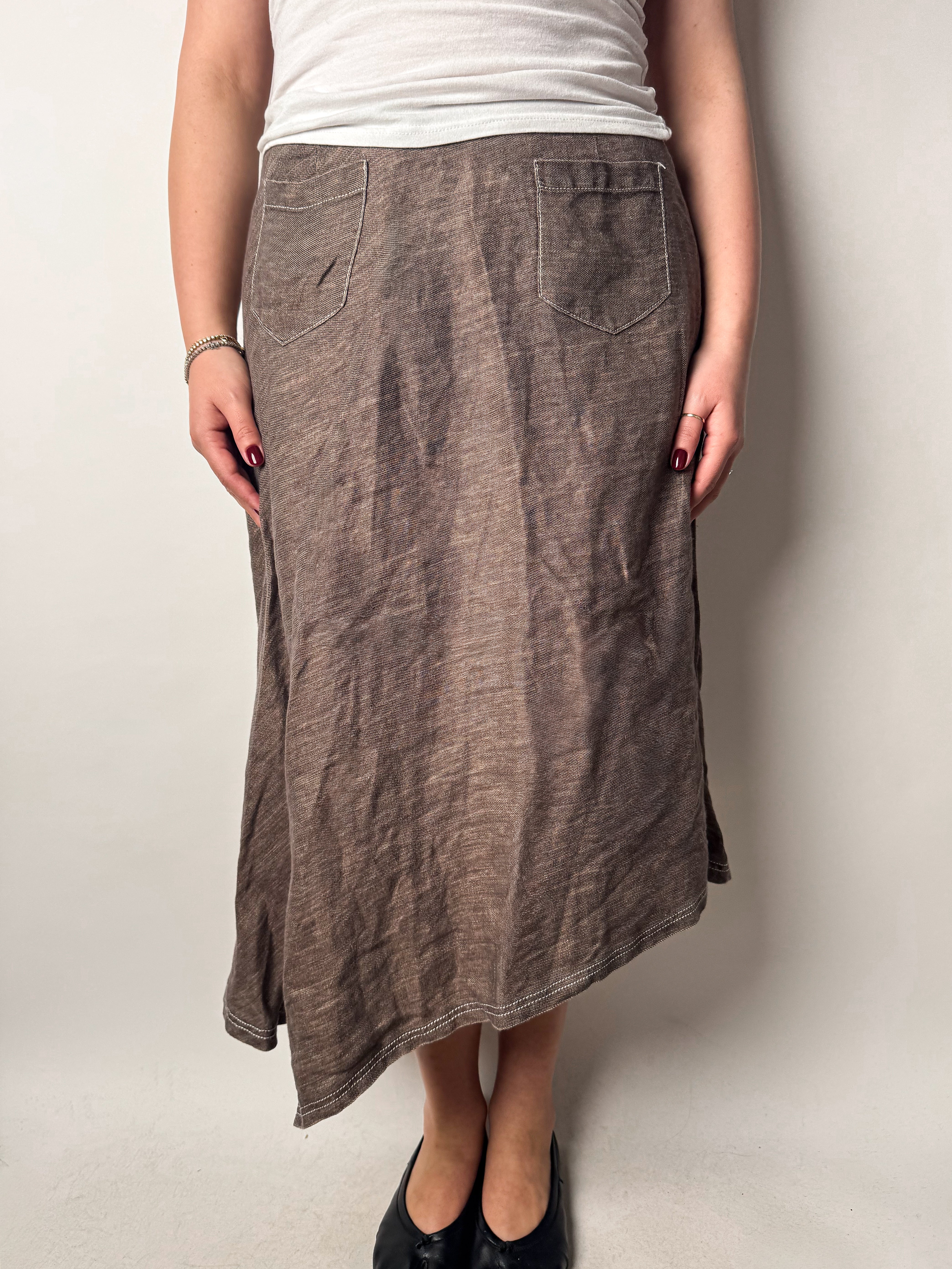 חצאית כותנה א-סימטרית (M)