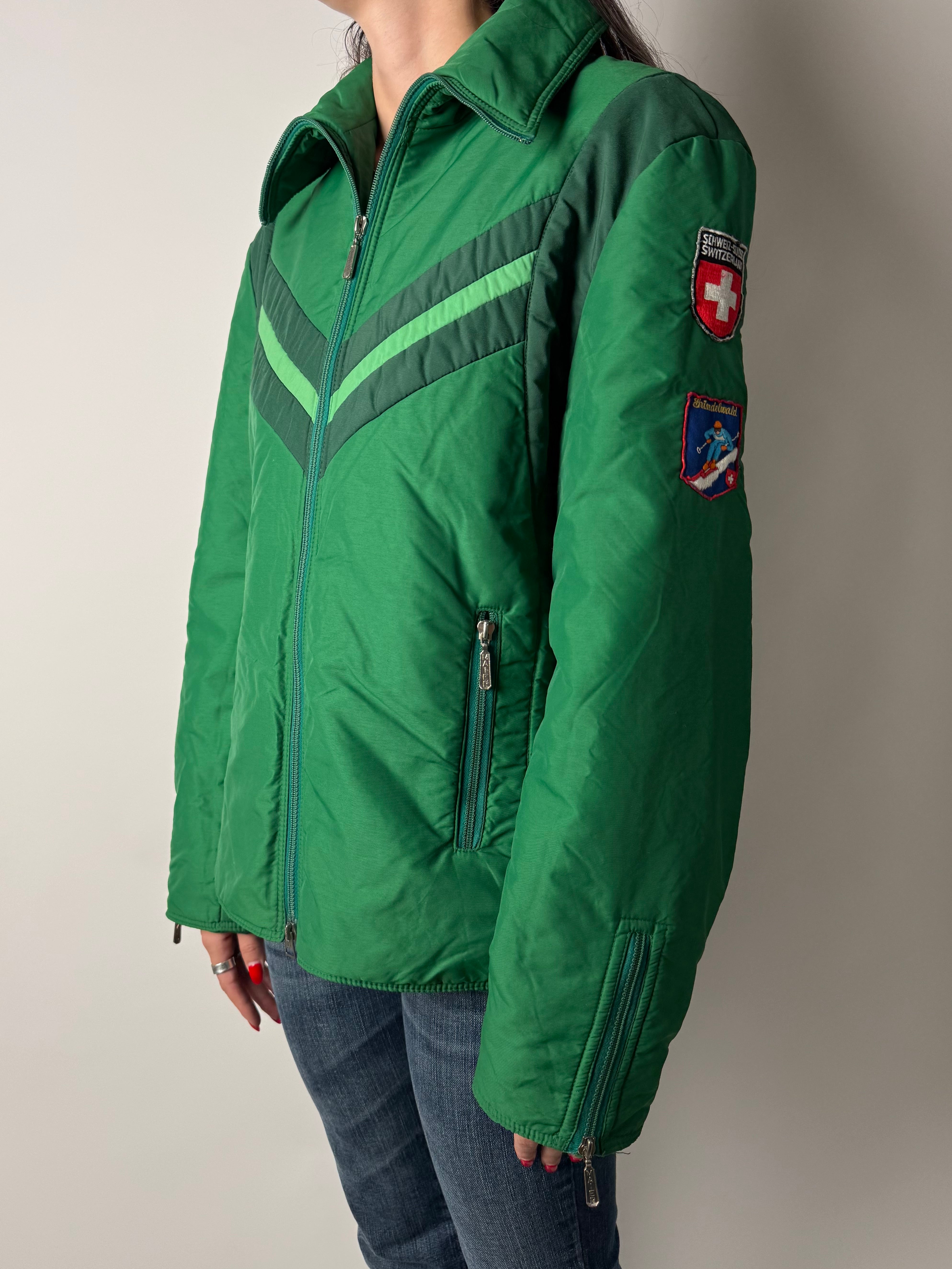 מעיל פוף ירוק (M)