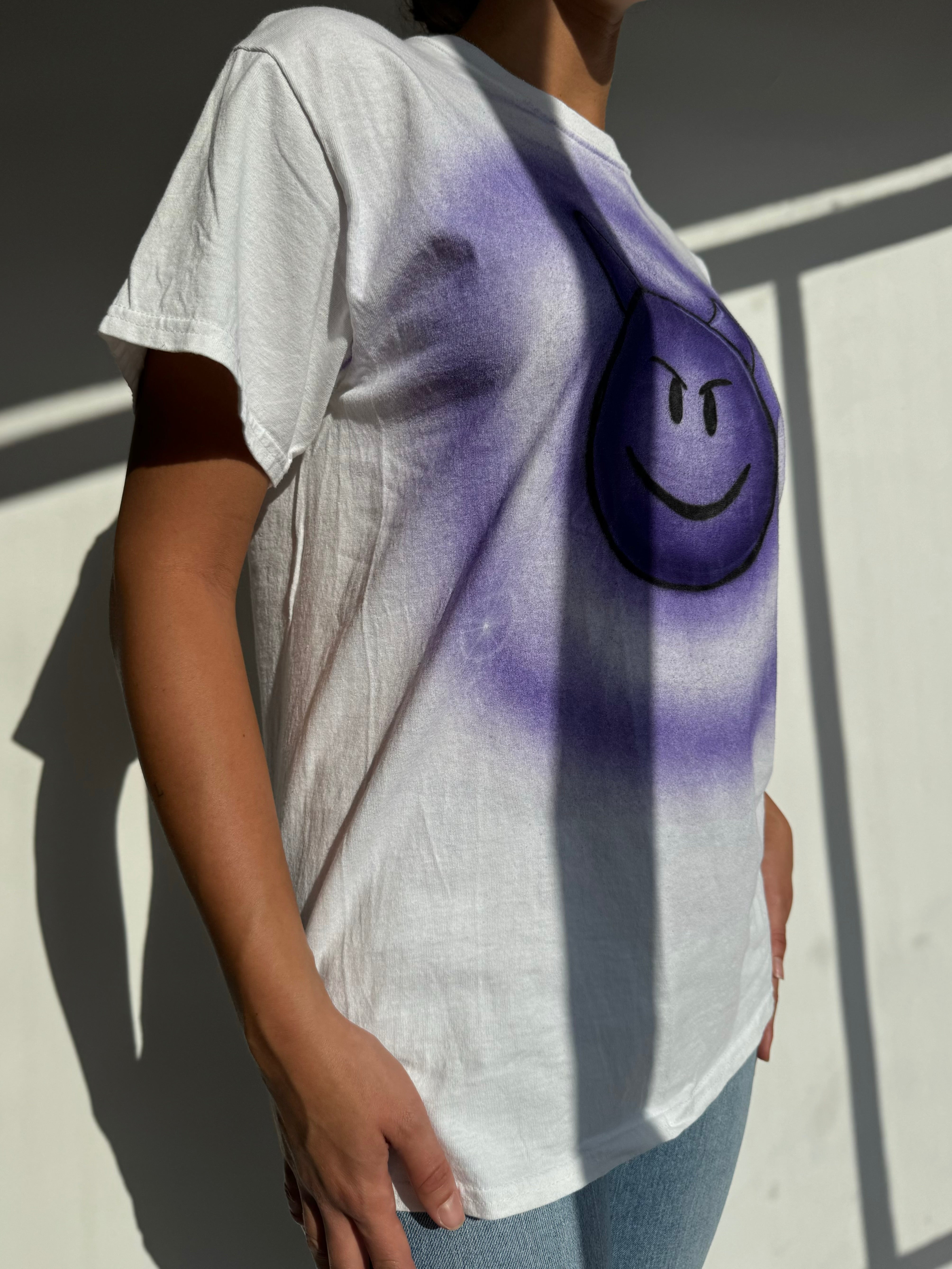 טי שרט עם הדפס סמיילי (M)