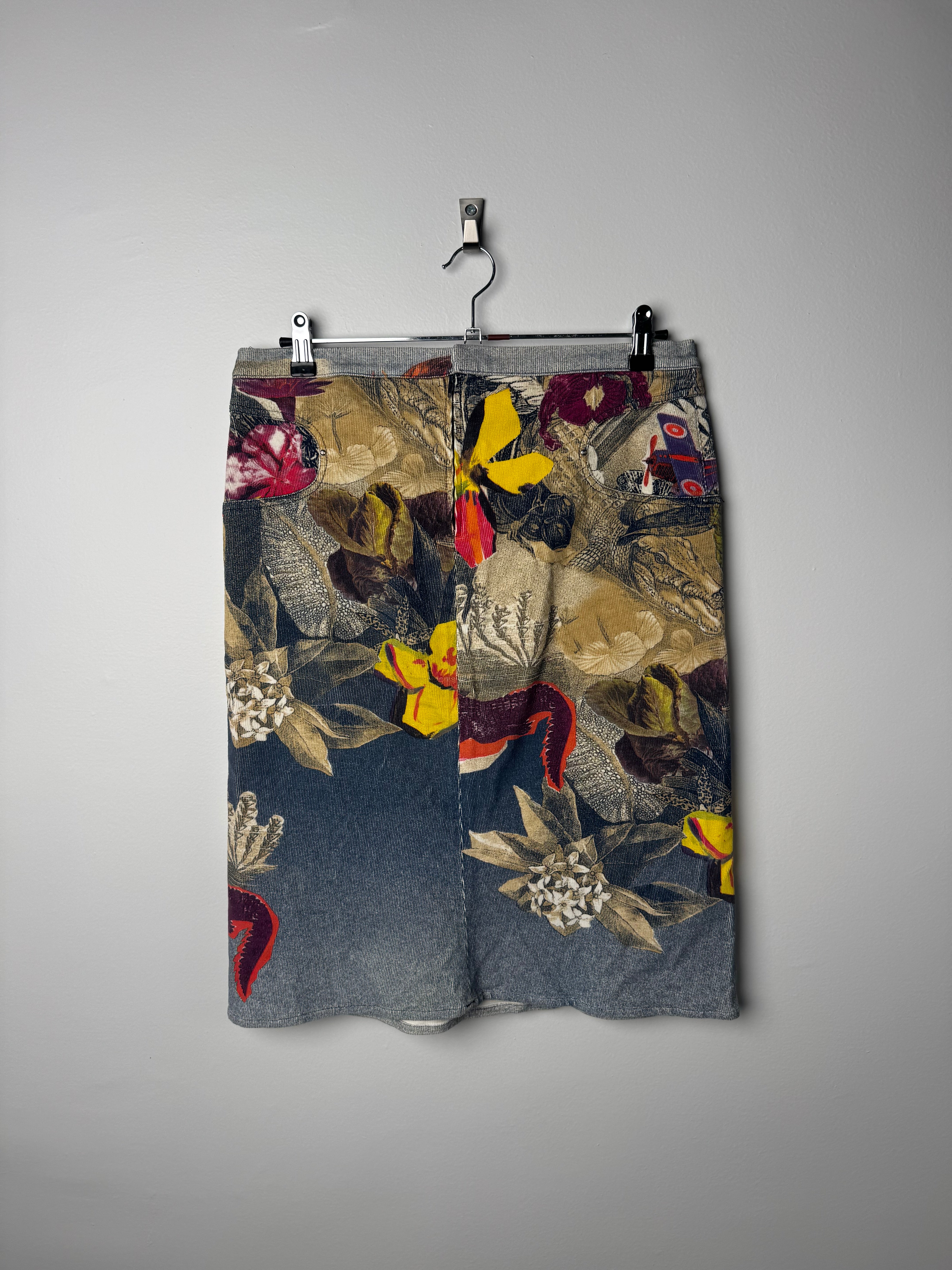 חצאית קורדרוי בהדפס צבעוני Cavalli (40)