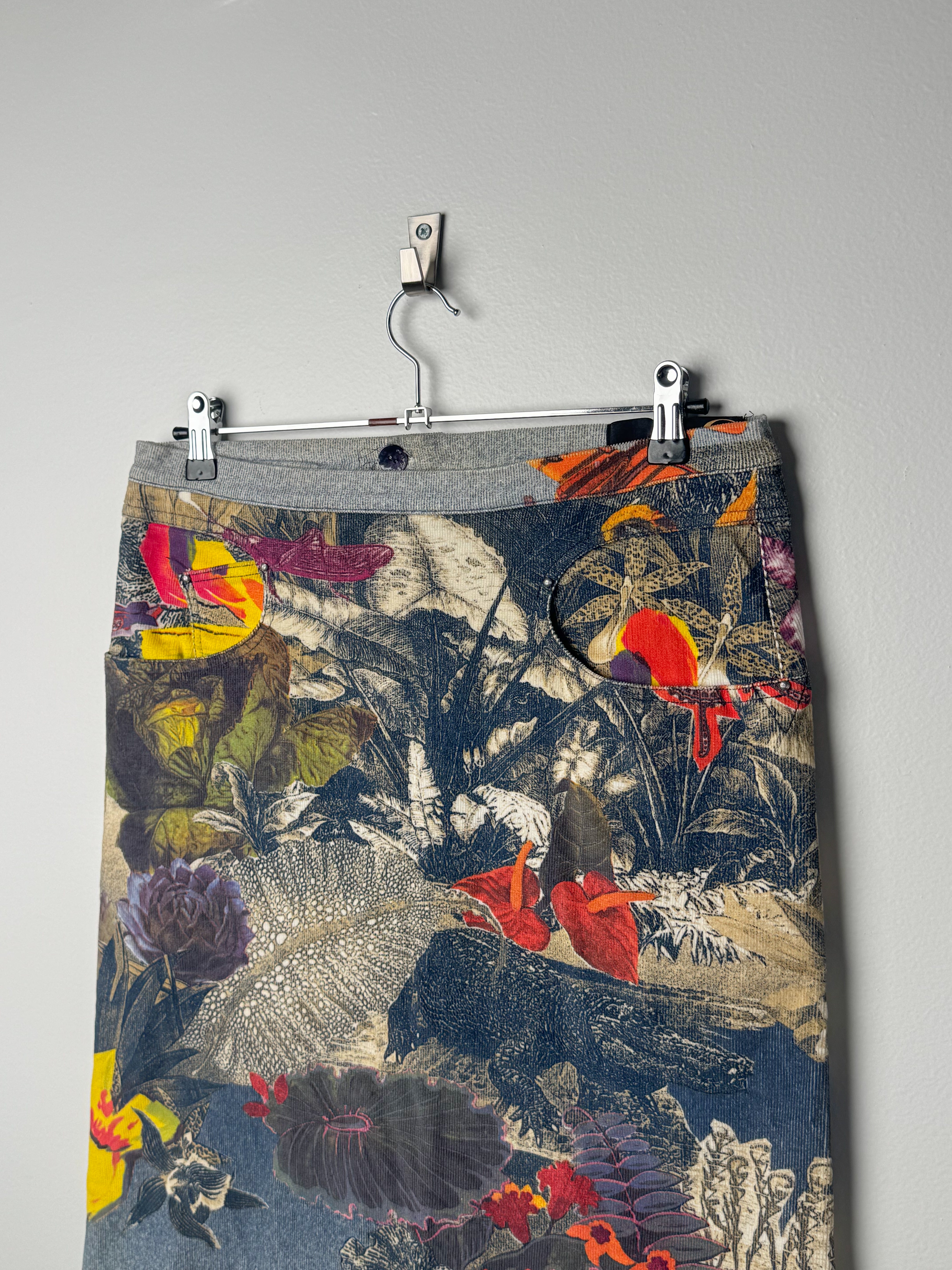 חצאית קורדרוי בהדפס צבעוני Cavalli (40)