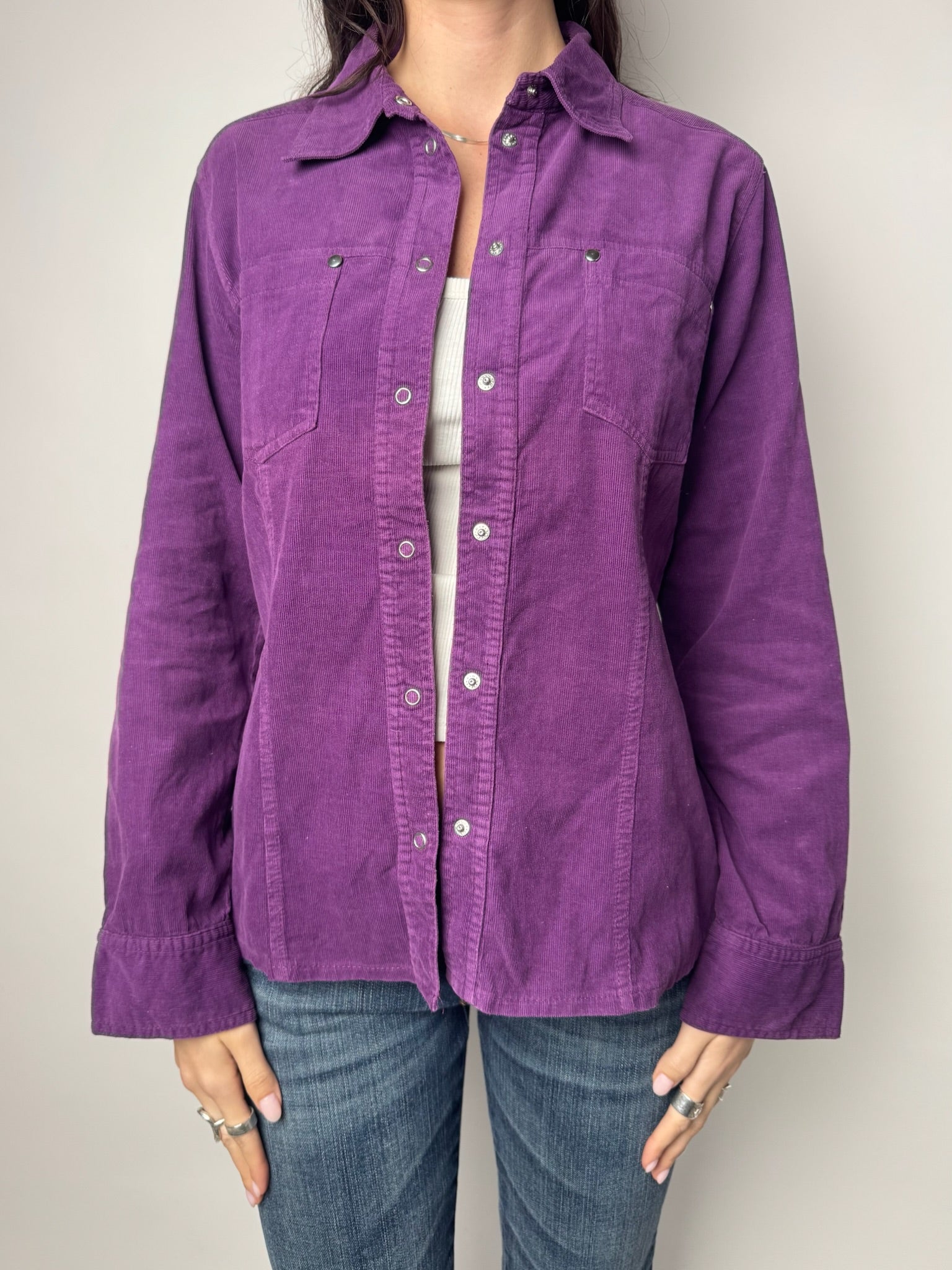 חולצה מכופתרת סגולה (M)