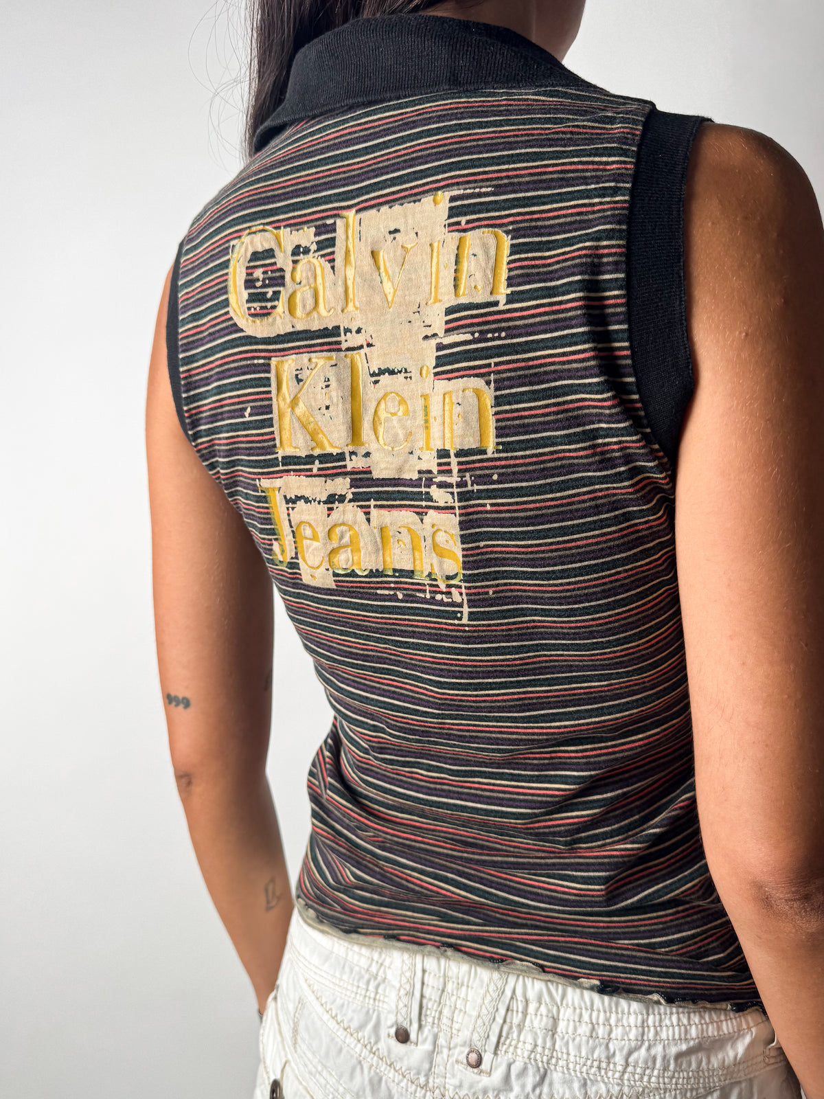 גופיית פולו פסים Calvin Klein Jeans (S)