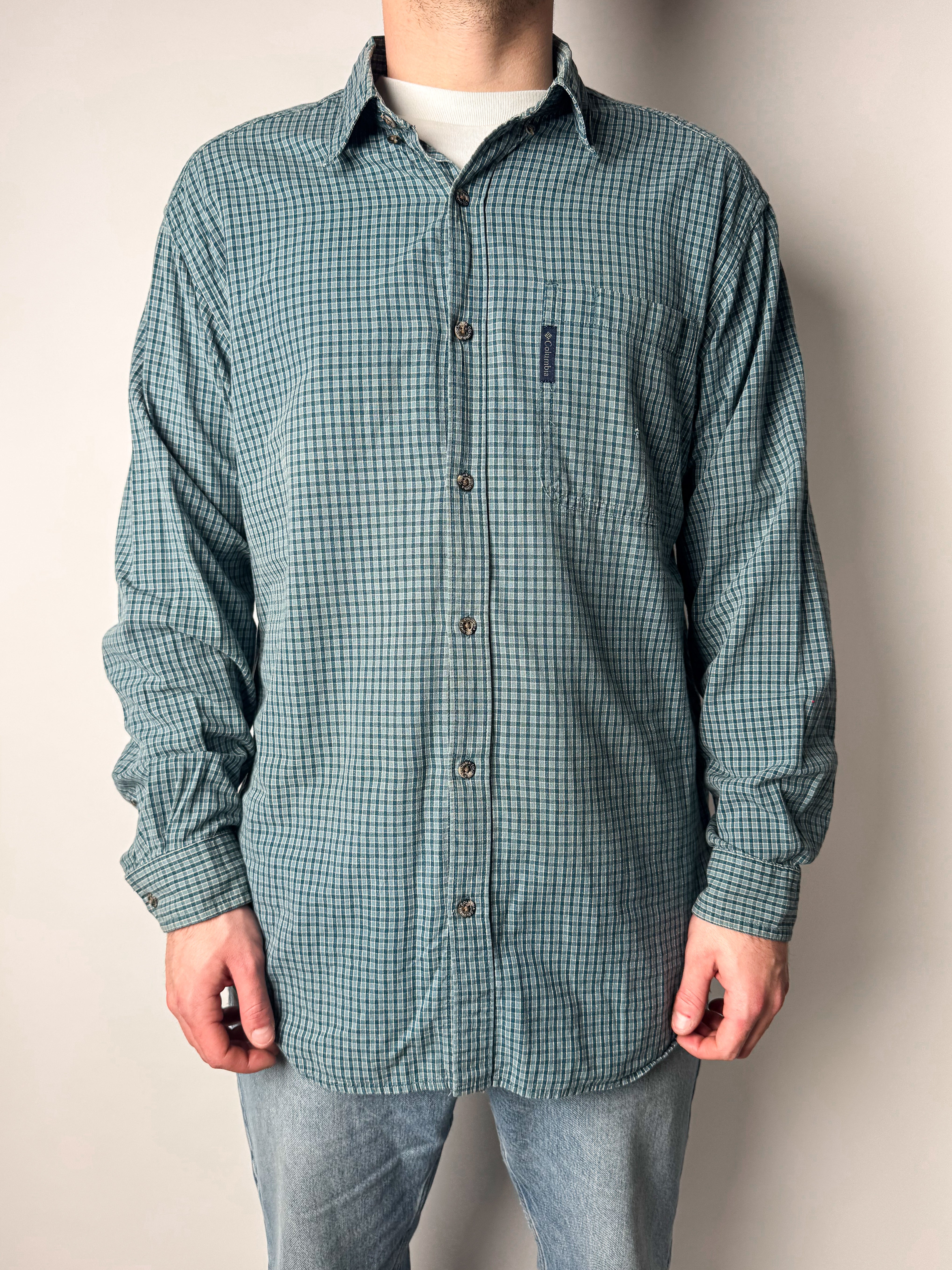 חולצה מכופתרת משבצות Columbia (M)