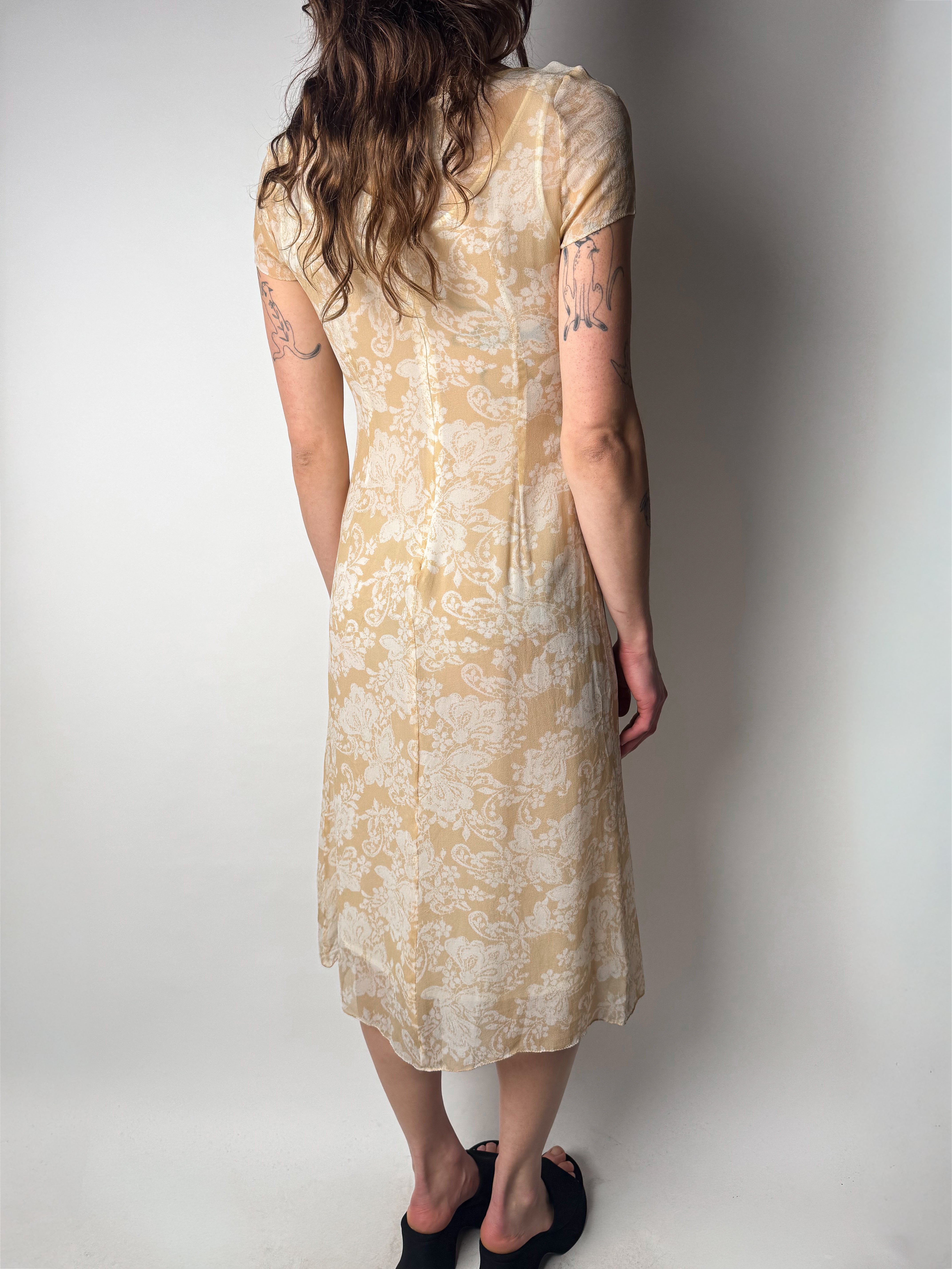 שמלת משי פרחונית (S)