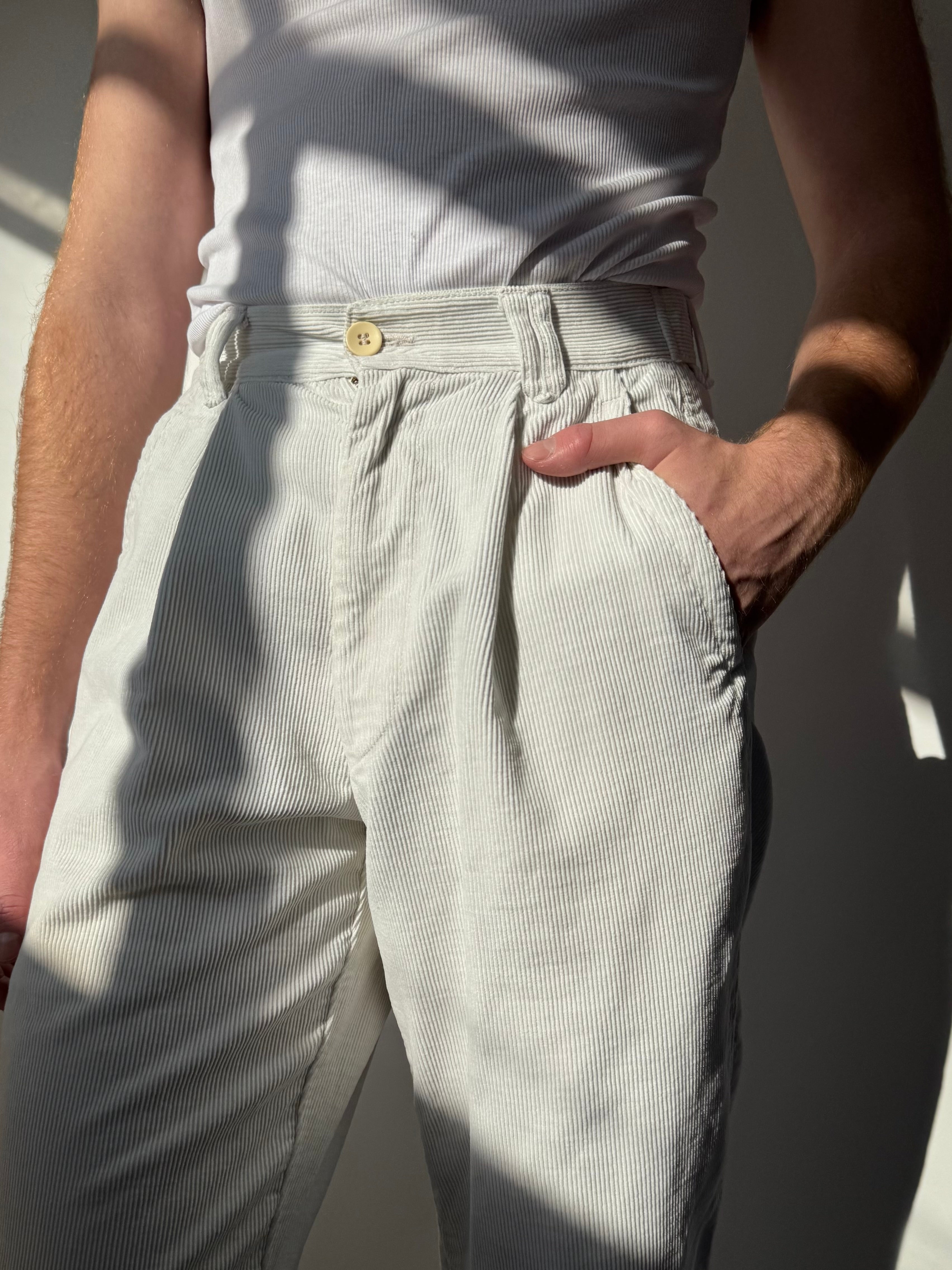 מכנסי קורדרוי לבנים (40)