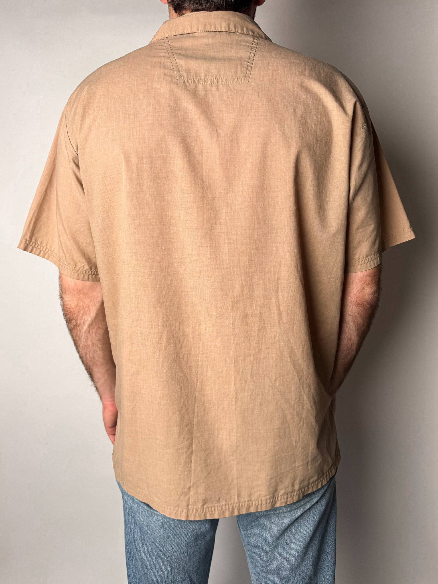 חולצה מכופתרת בשילוב הדפס (XL)
