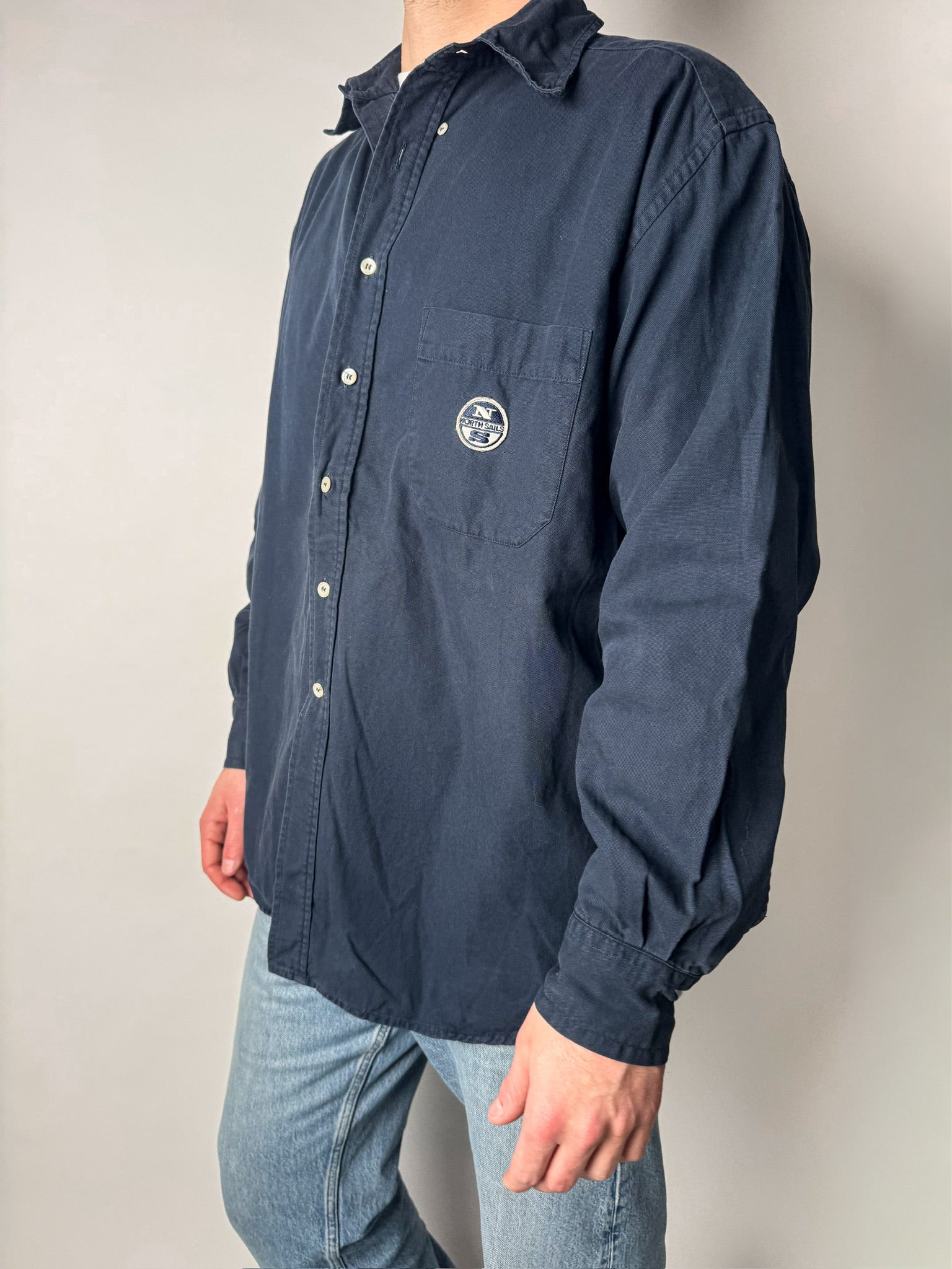 (XL) חולצה מכופתרת כחולה North Sails