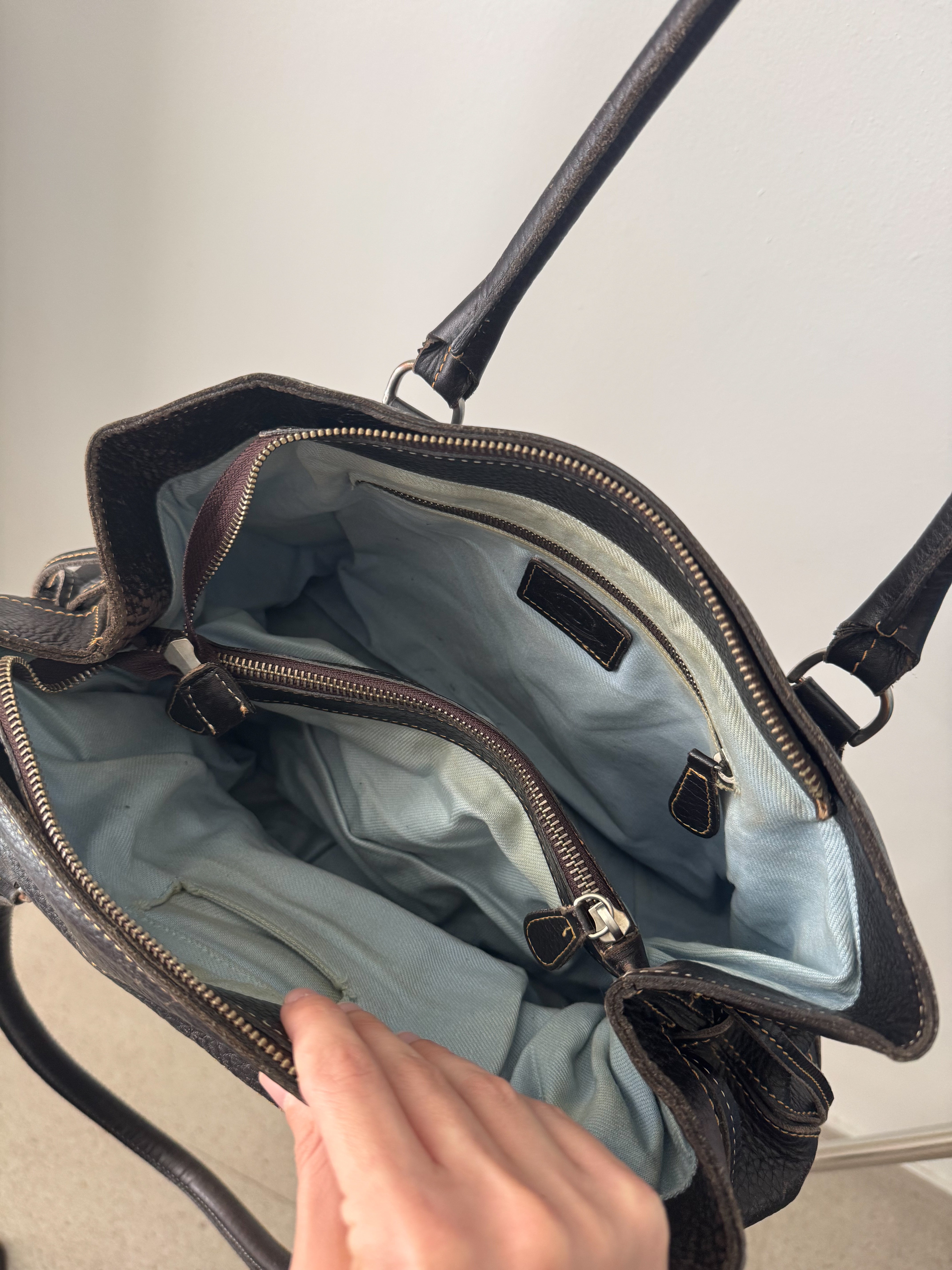 תיק כתף חום מעור Tod's