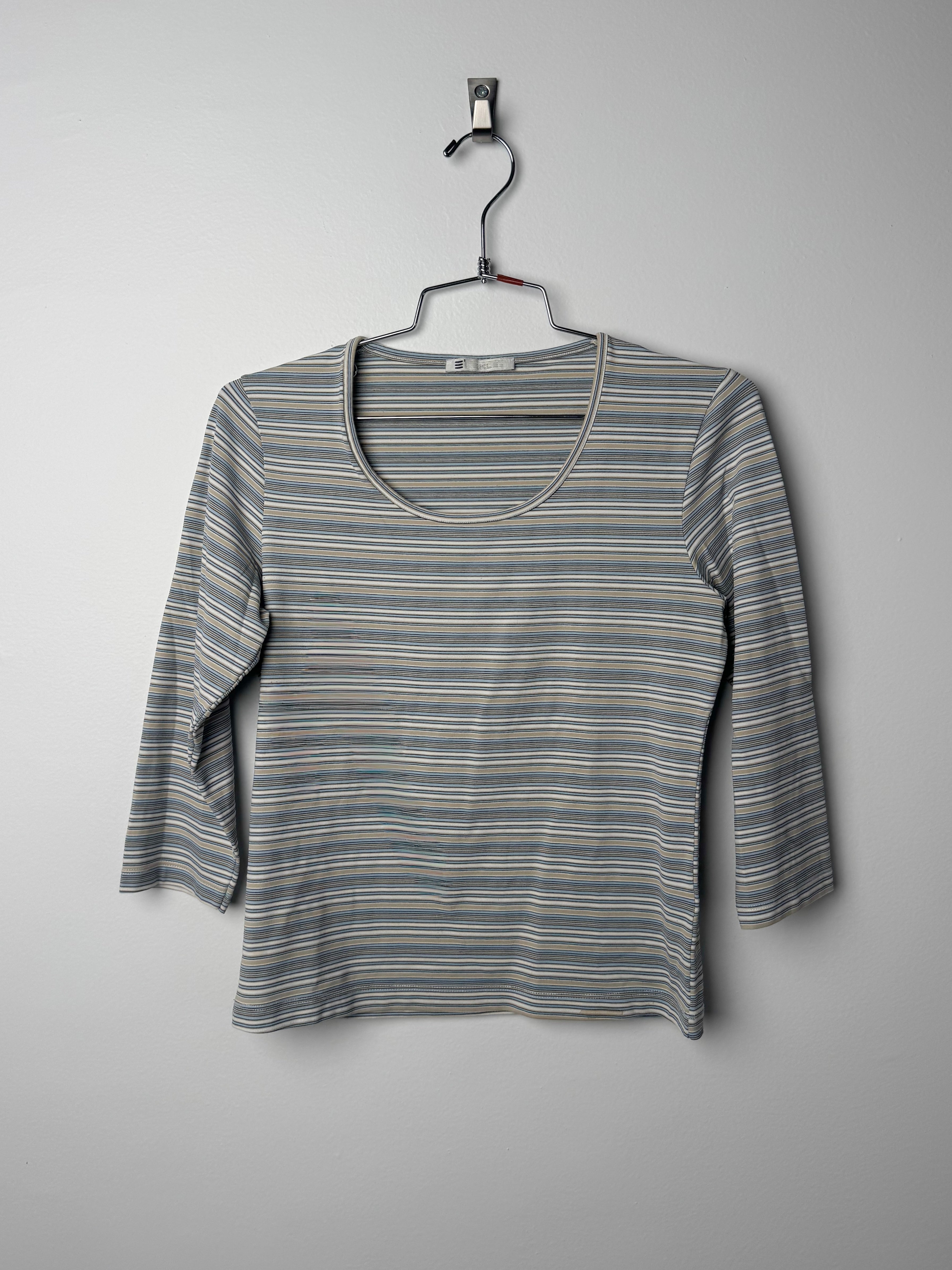 (M) חולצת פסים שרוולי 3/4