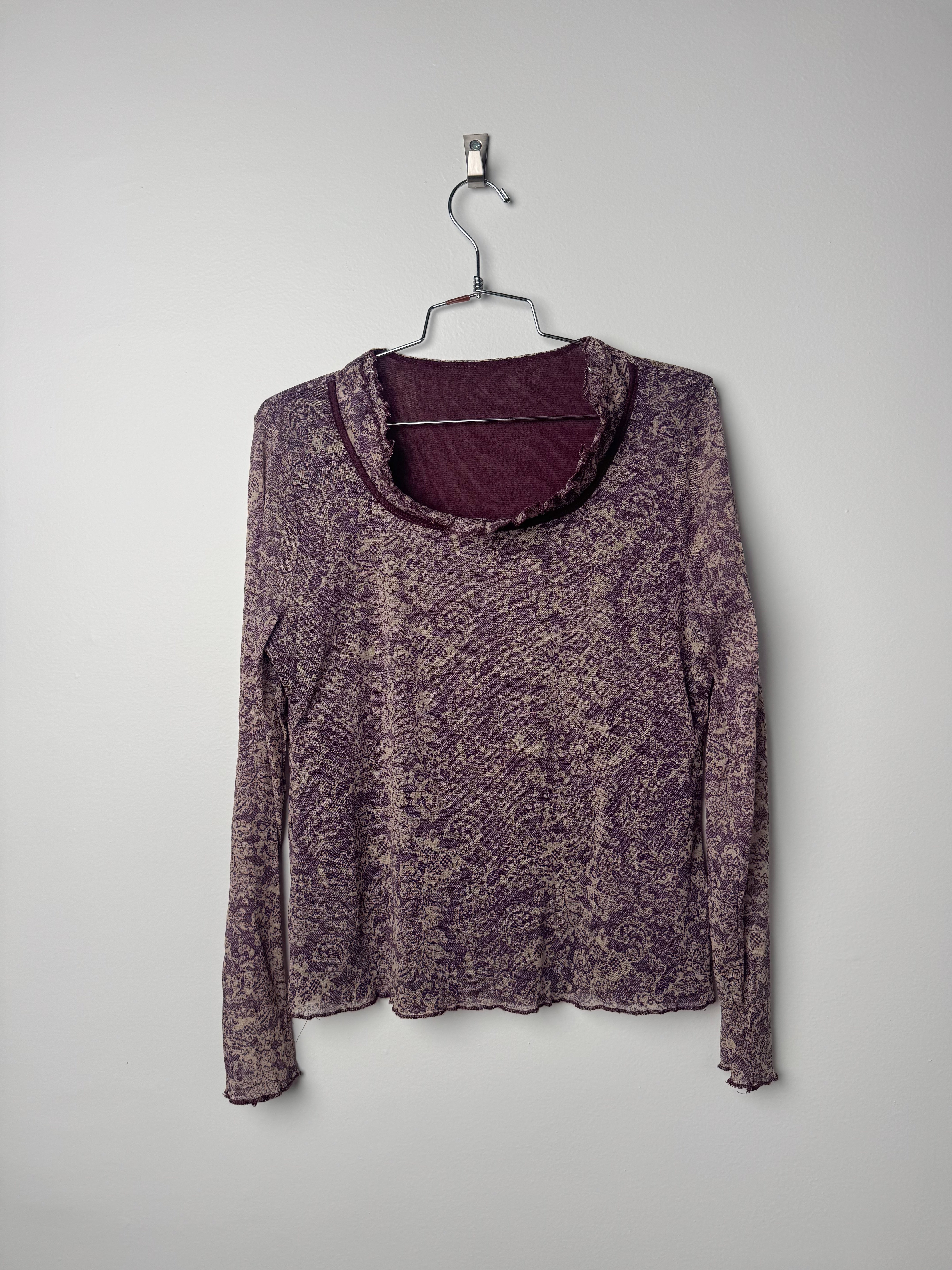 חולצת מש פרחונית סגולה (M-L)