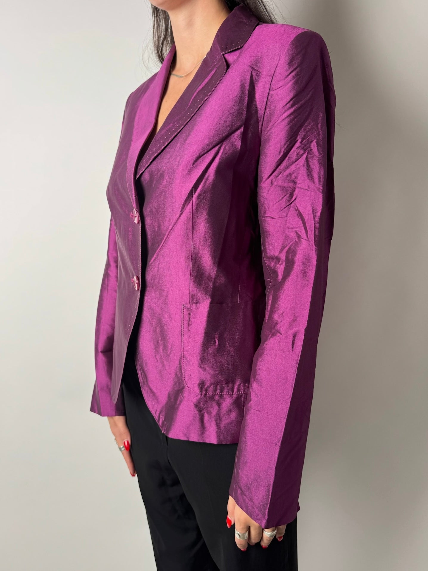 בלייזר משי סגול (M)