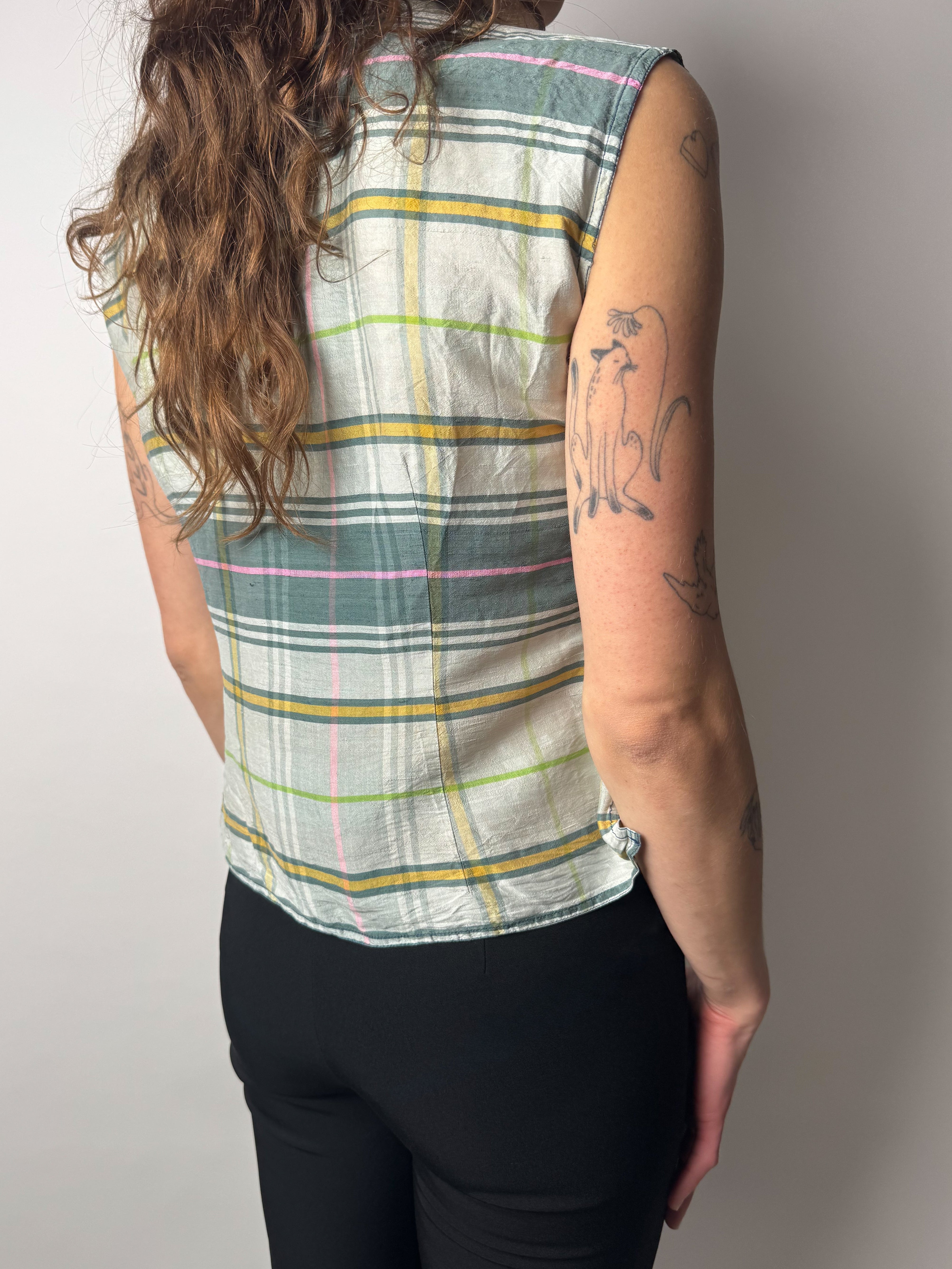 גופיית משי משבצות (S-M)