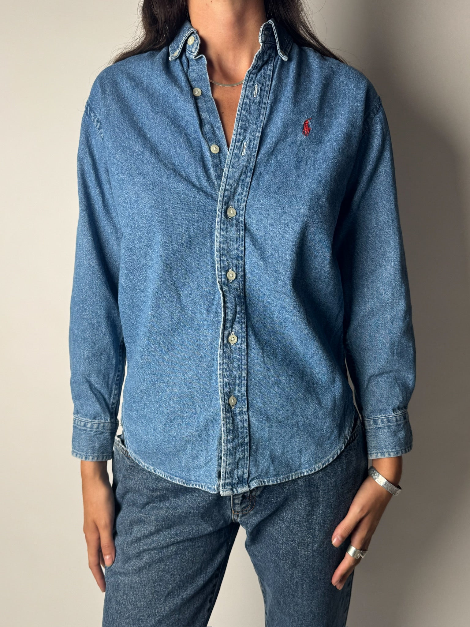 חולצת ג׳ינס מכופתרת Ralph Lauren (S)