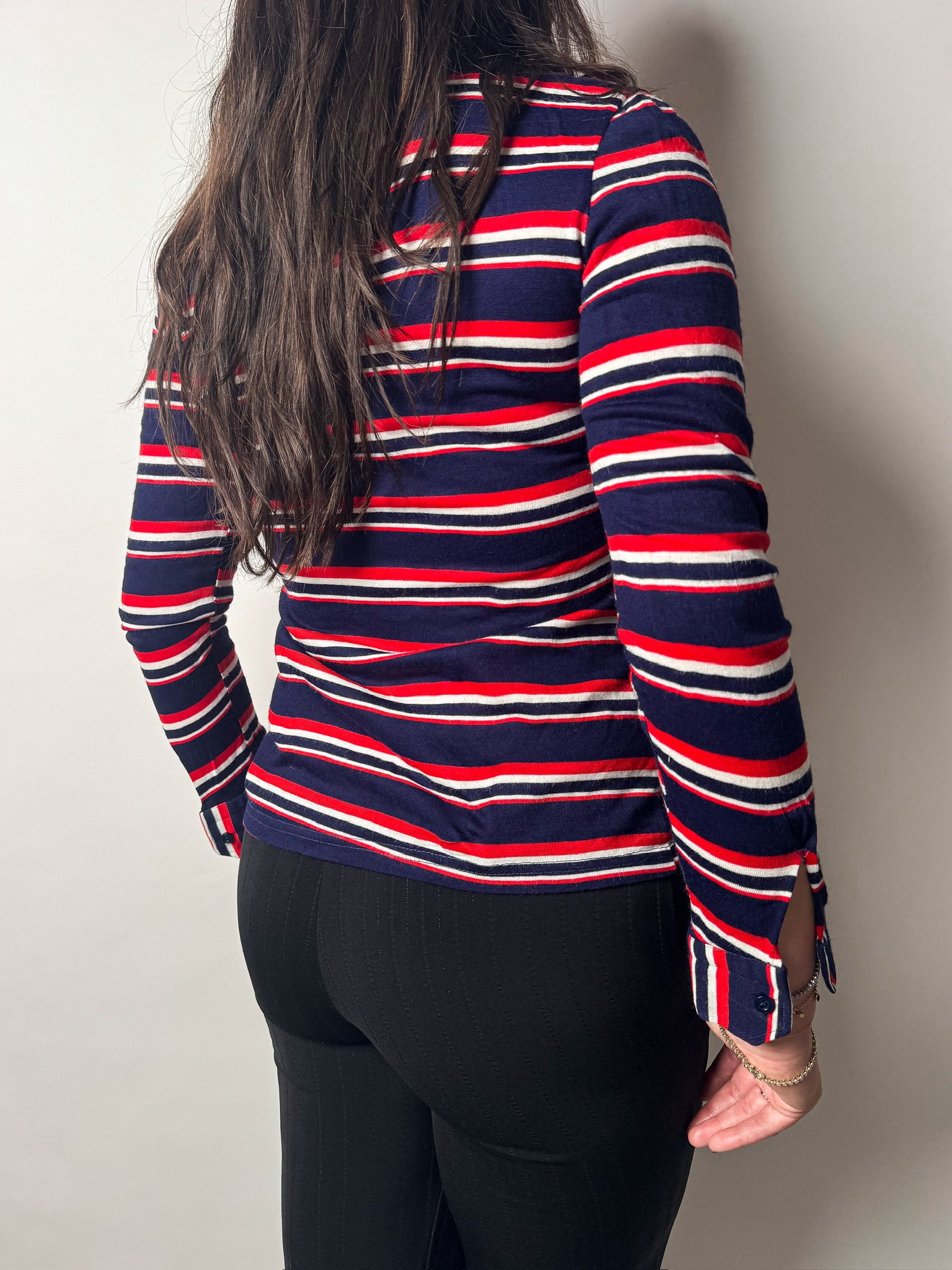 חולצה פסים מכופתרת (S-M)