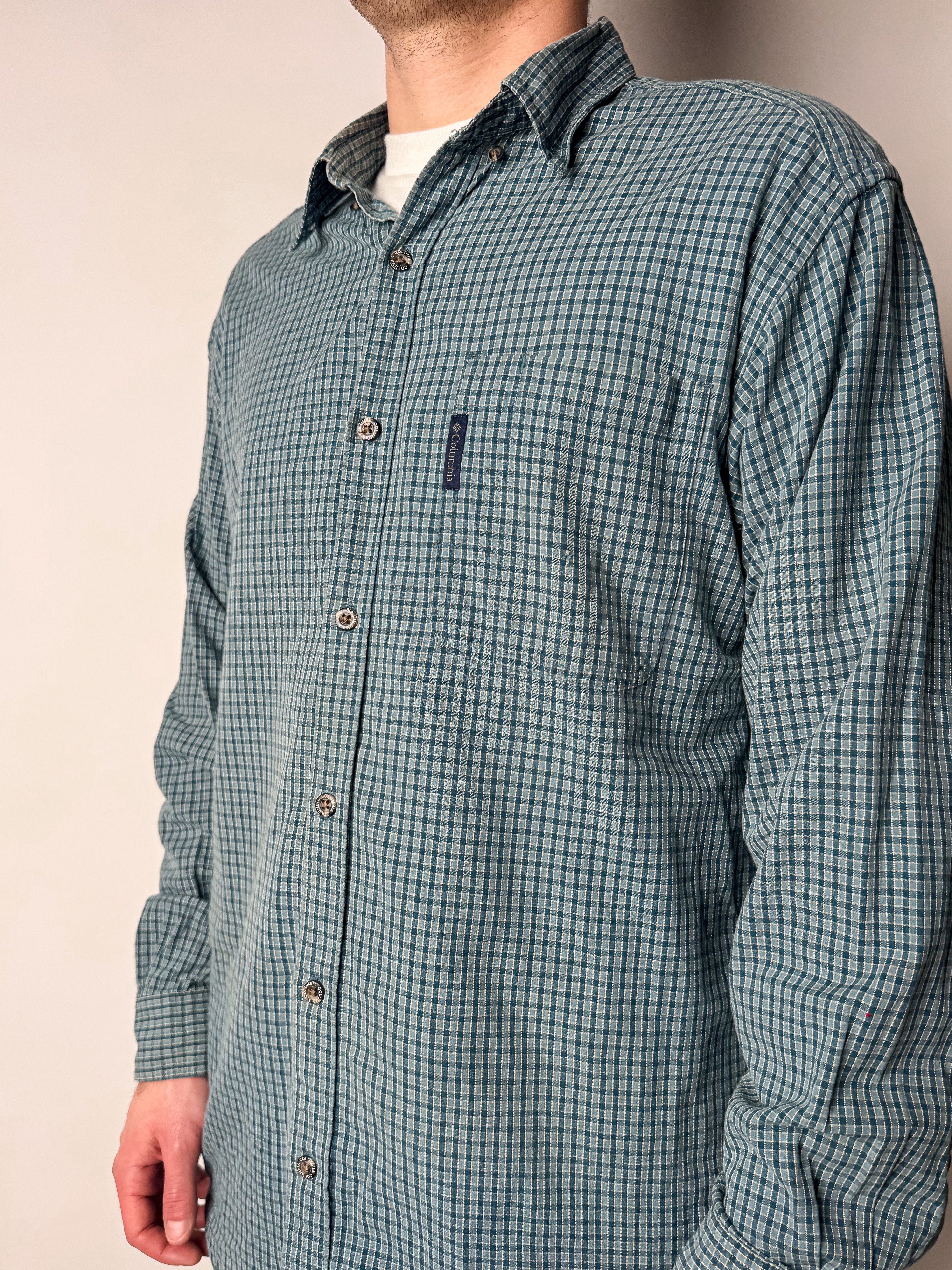 חולצה מכופתרת משבצות Columbia (M)