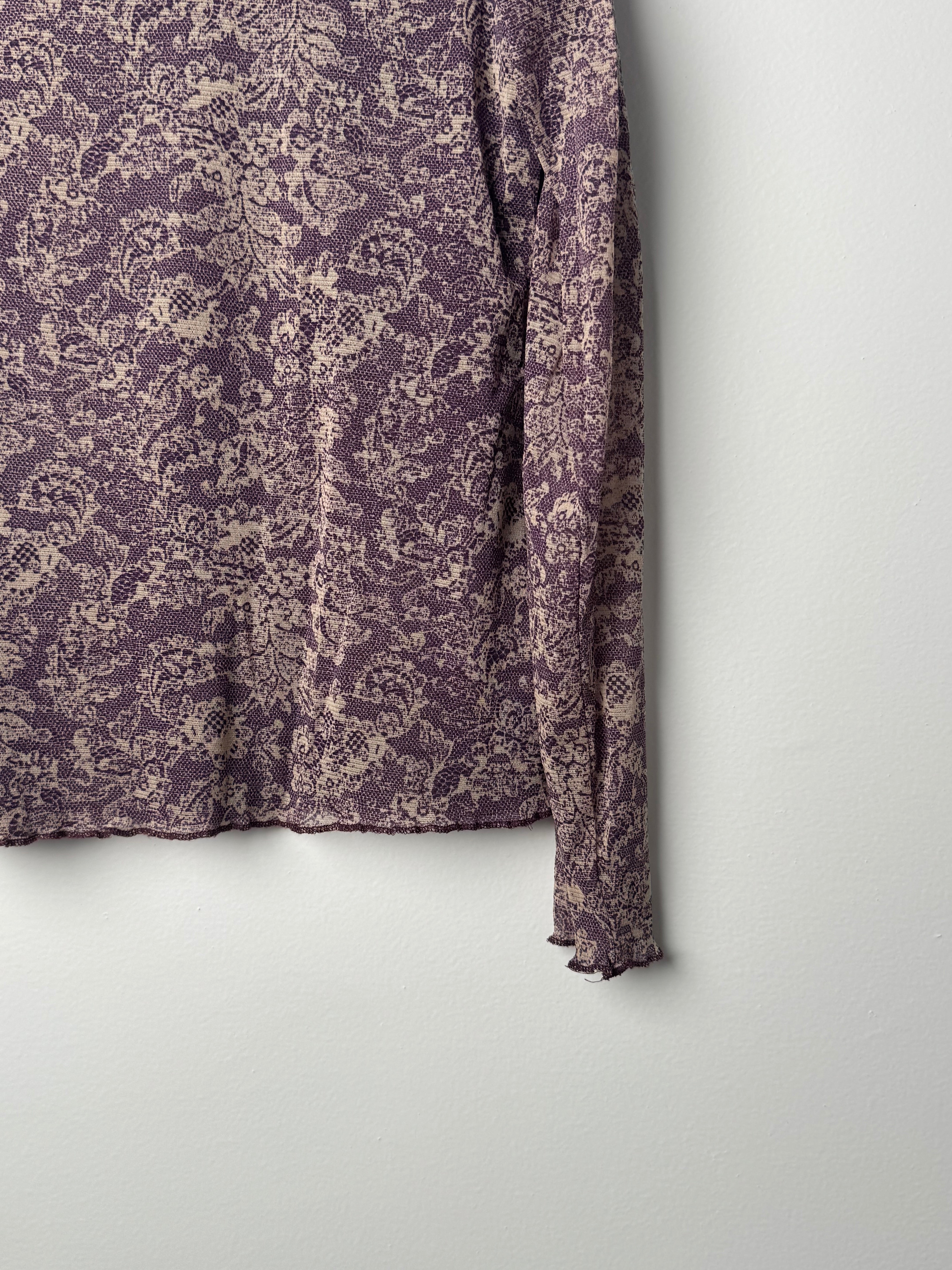 חולצת מש פרחונית סגולה (M-L)