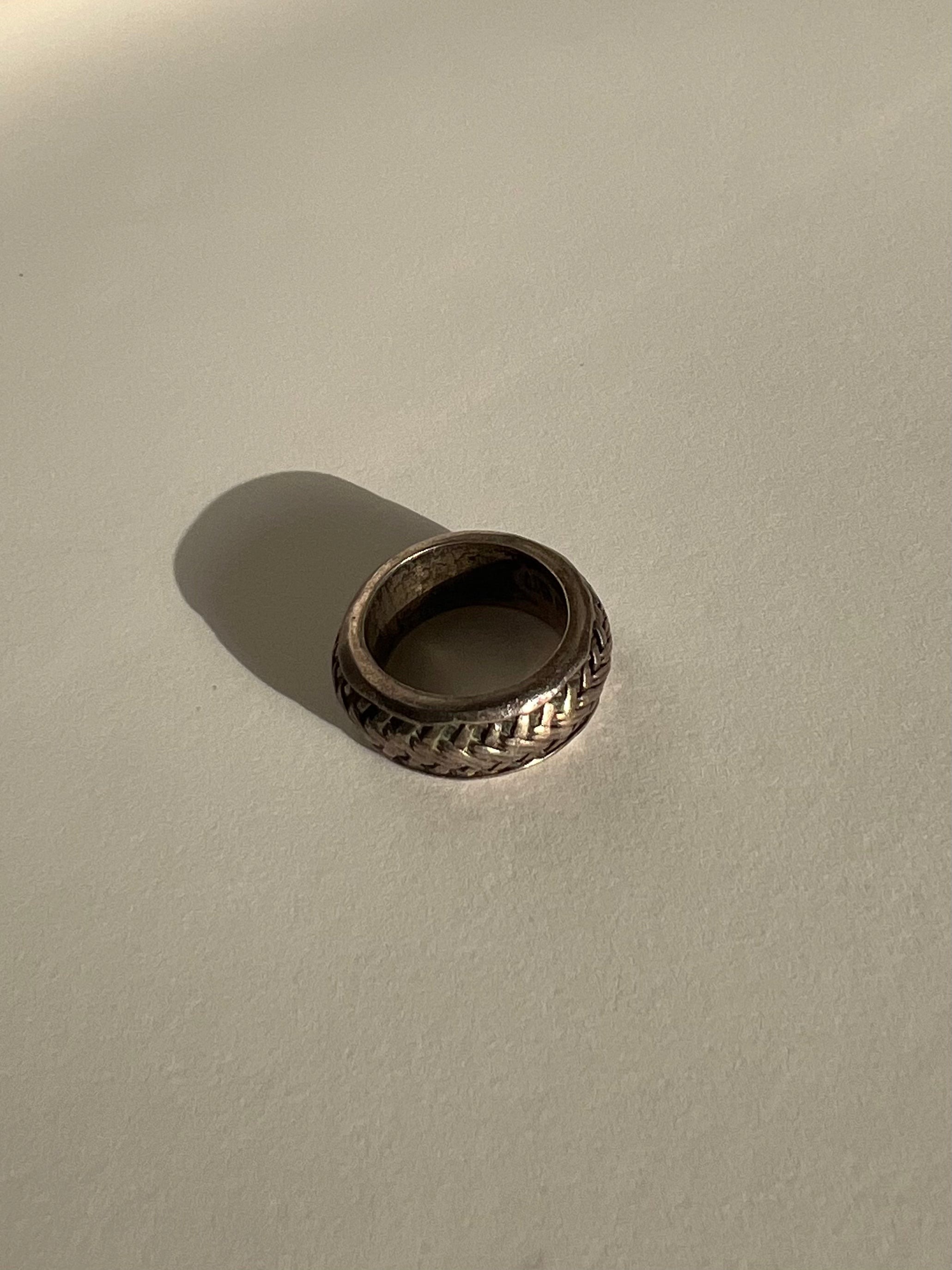 טבעת כסף בטקסטורת חבל (9.5 US)
