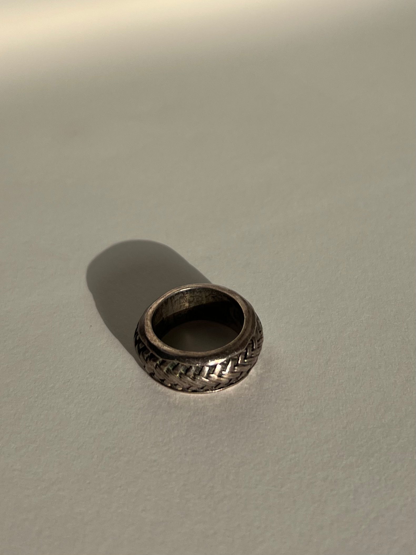 טבעת כסף בטקסטורת חבל (9.5 US)