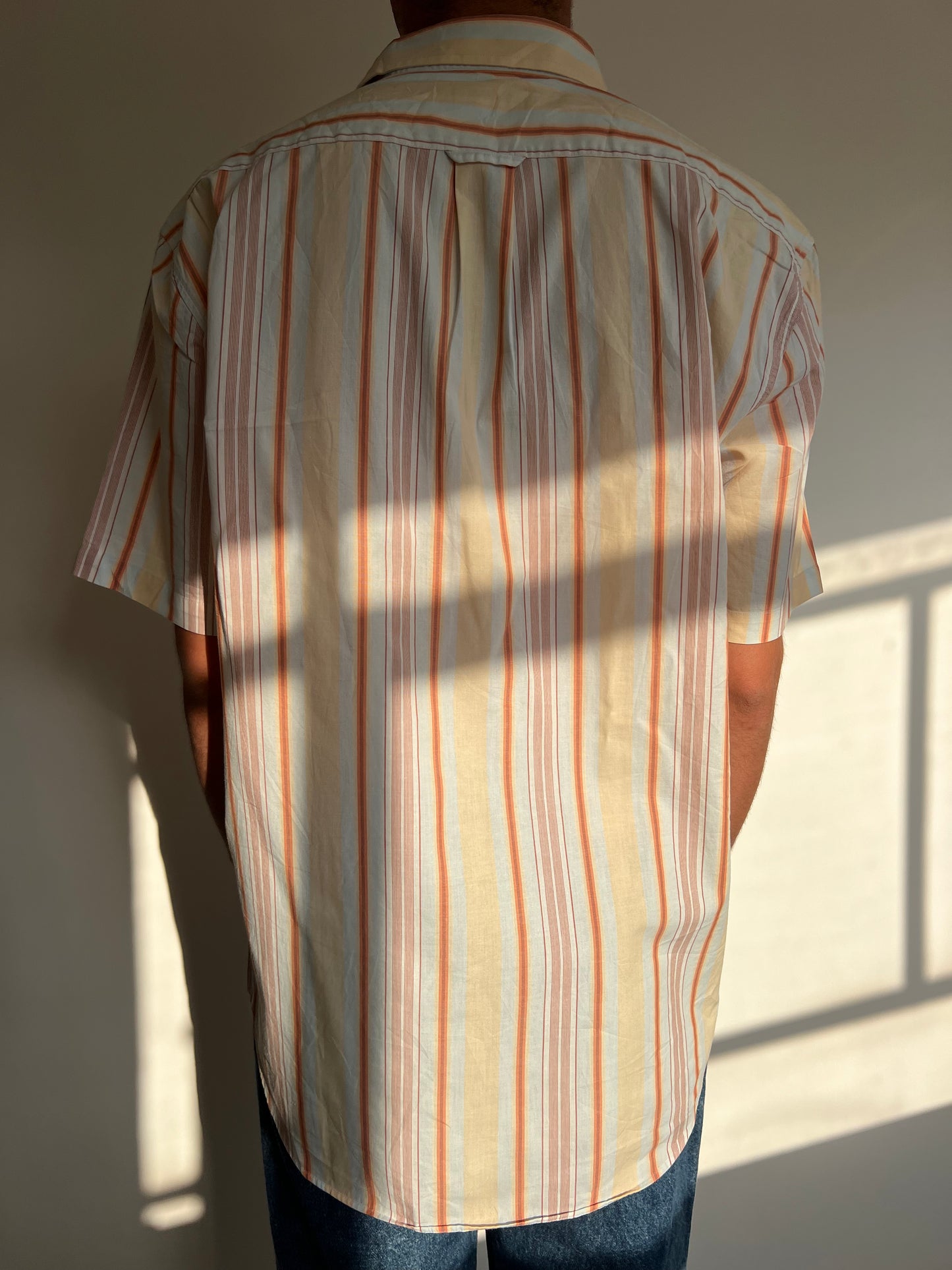 חולצה מכופתרת פסים צבעונית (L)
